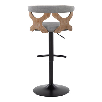 Gardenia - Contemporary Adjustable Barstool &amp; Swivel With Rounded T Footrest (Set of 2)