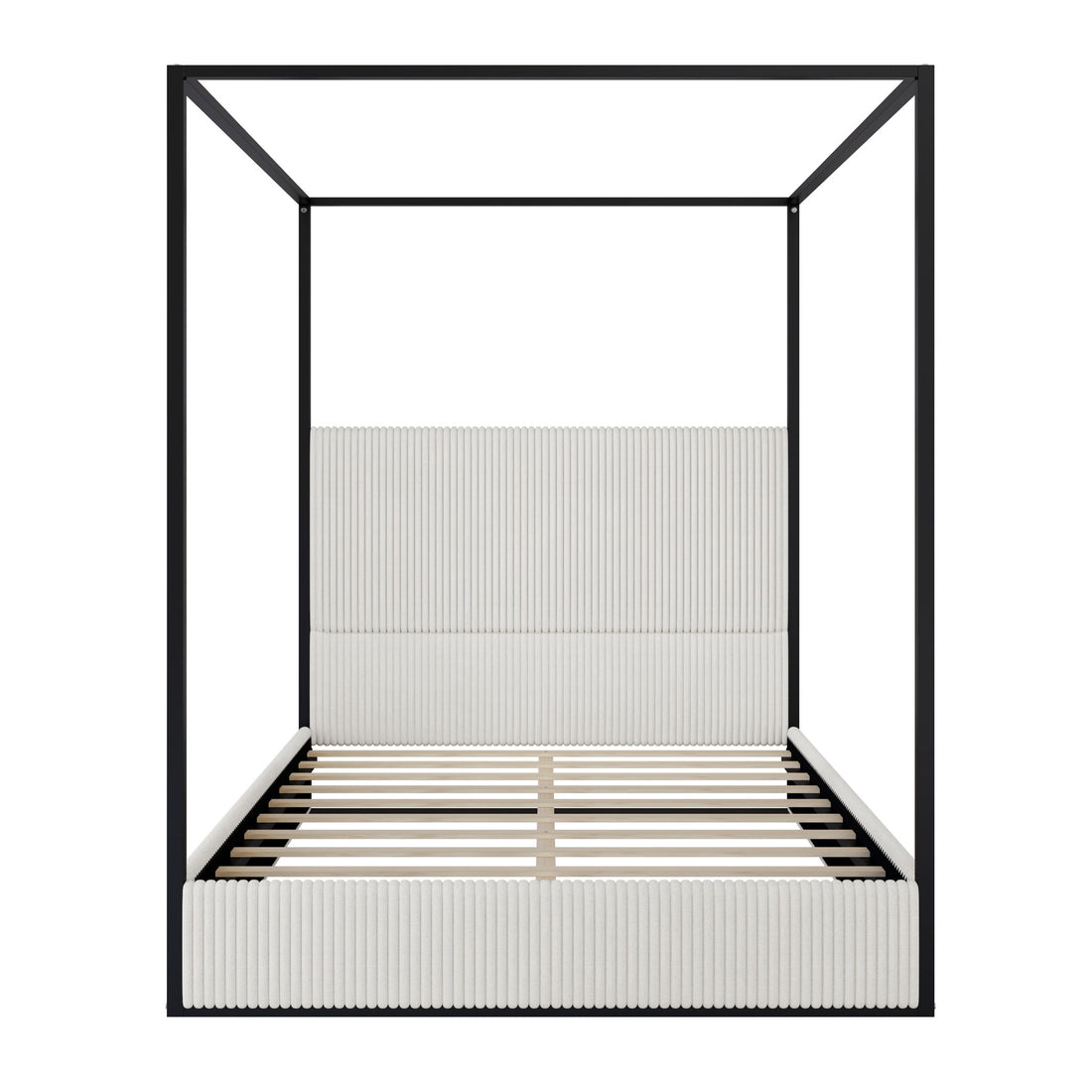 Canopy Bed With Tall Upholstered Headboard And 4 Poster