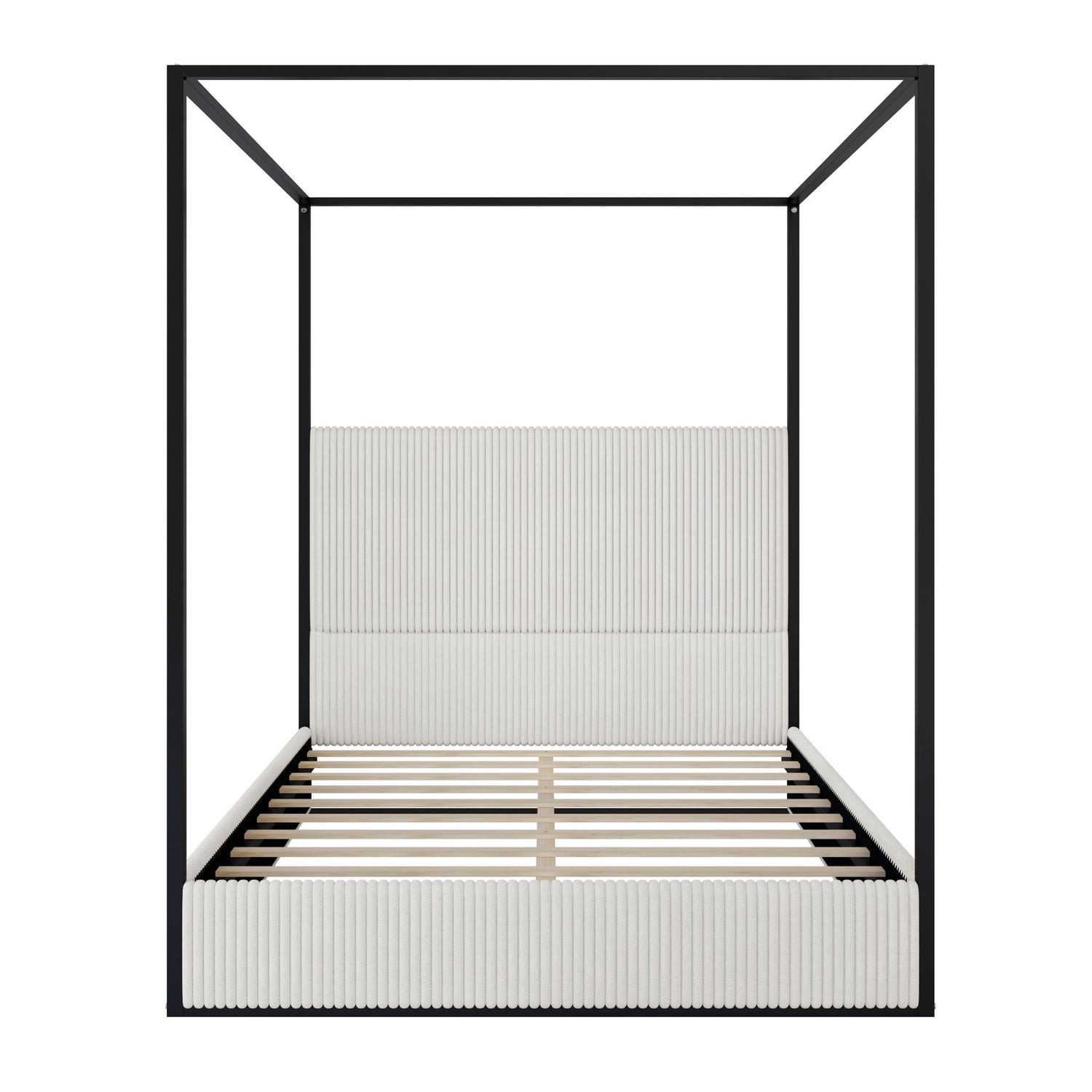 Canopy Bed With Tall Upholstered Headboard And 4 Poster