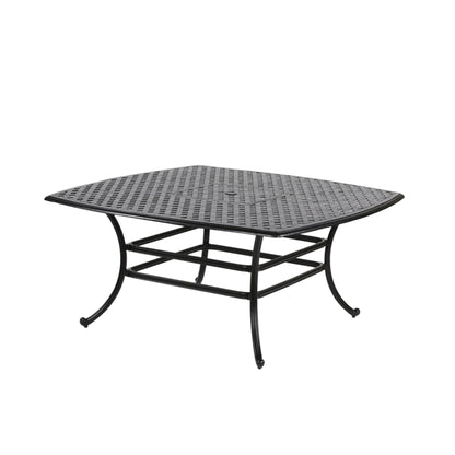 Square 8 Person 63.98&quot; Long Dining Set With Dupione Brown Cushions