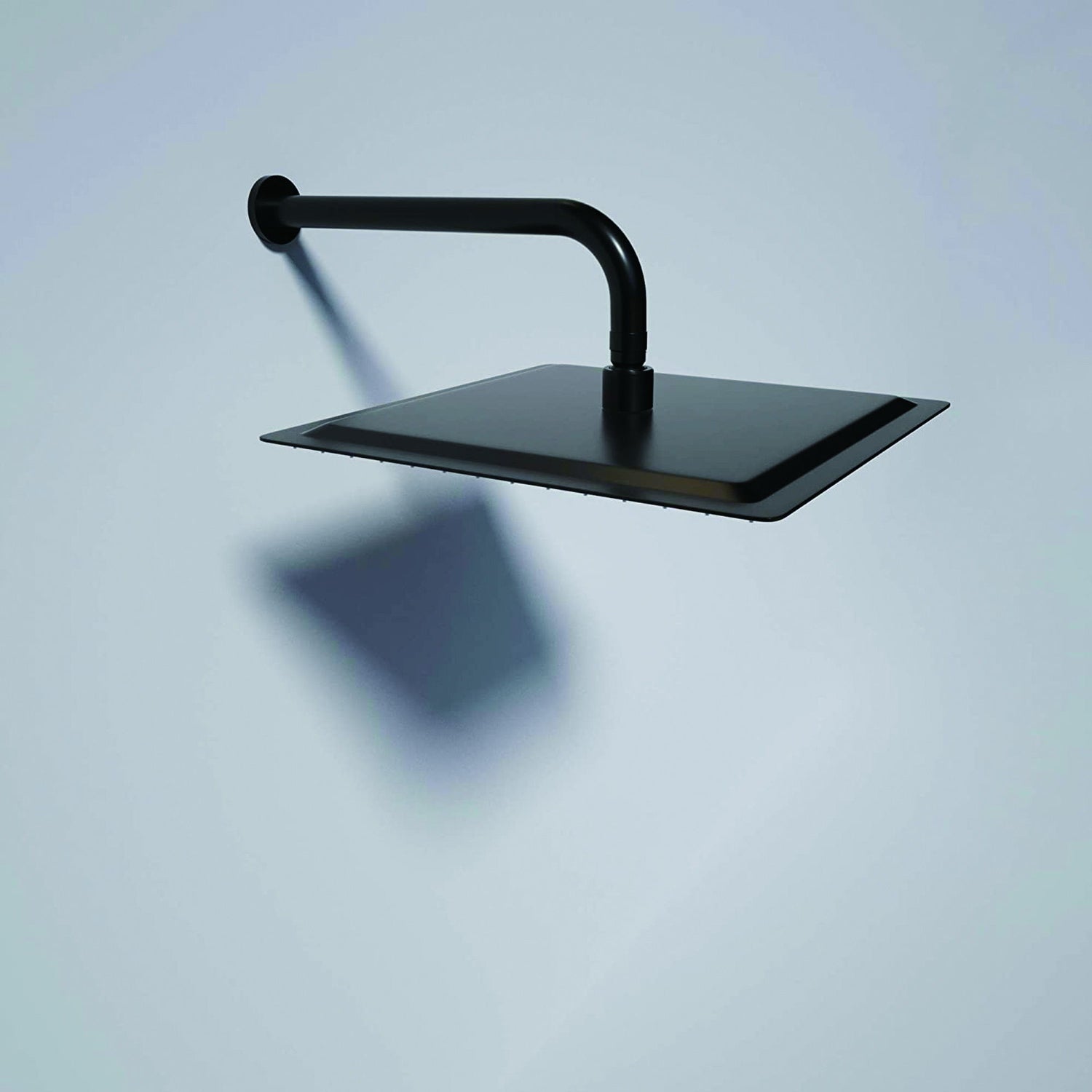 16&quot; Shower Arm With Flange, Stainless Steel, Rust Resistant Design - Matte Black