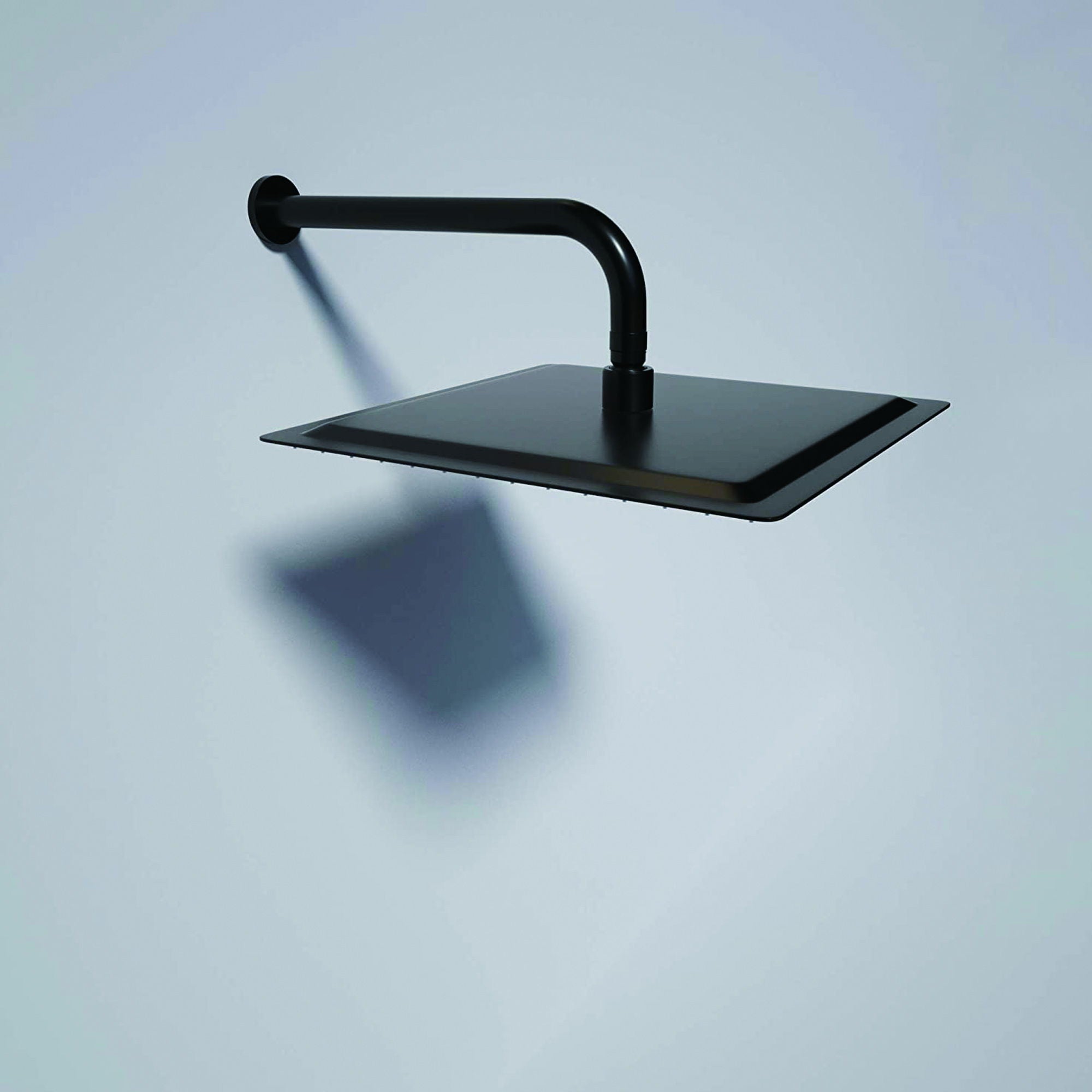 16&quot; Shower Arm With Flange, Stainless Steel, Rust Resistant Design - Matte Black