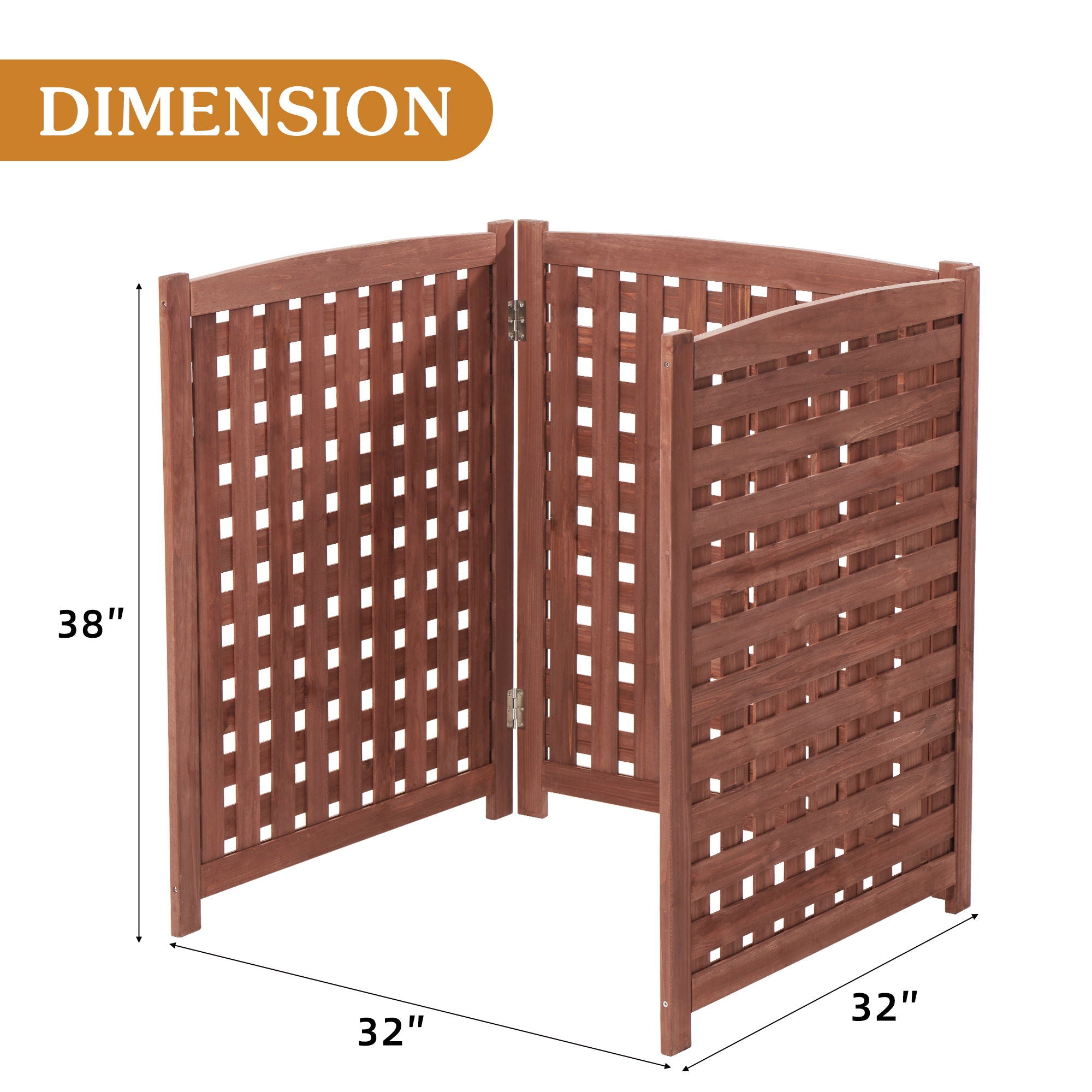 Air Conditioner Fence Screen Outside, Cedar Privacy Fence 3 Panels To Hide Ac &amp; Trash Enclosure