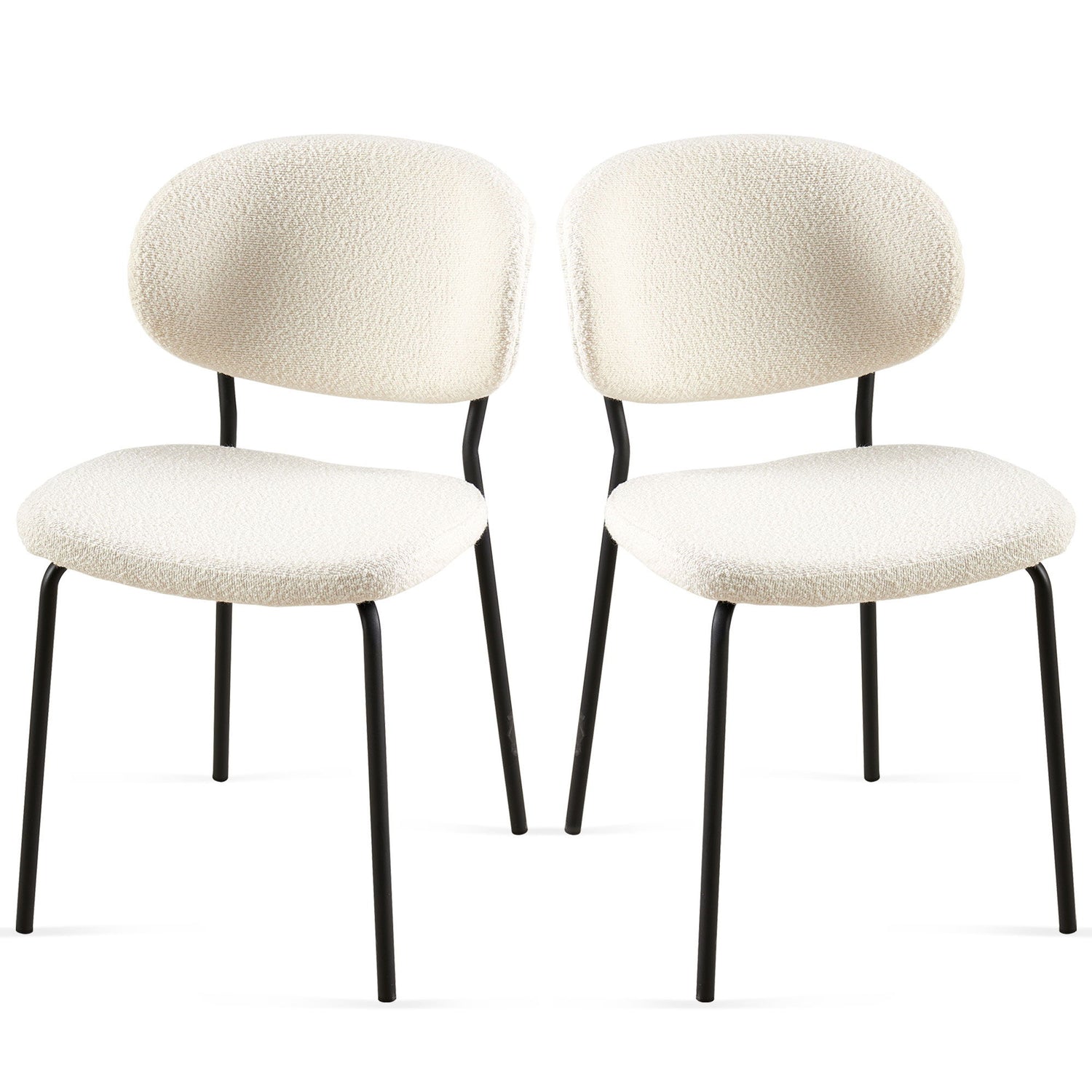 Boucle Dining Chairs, Dining Chairs With Metal Legs For Dining Room, Kitchen, Living Room