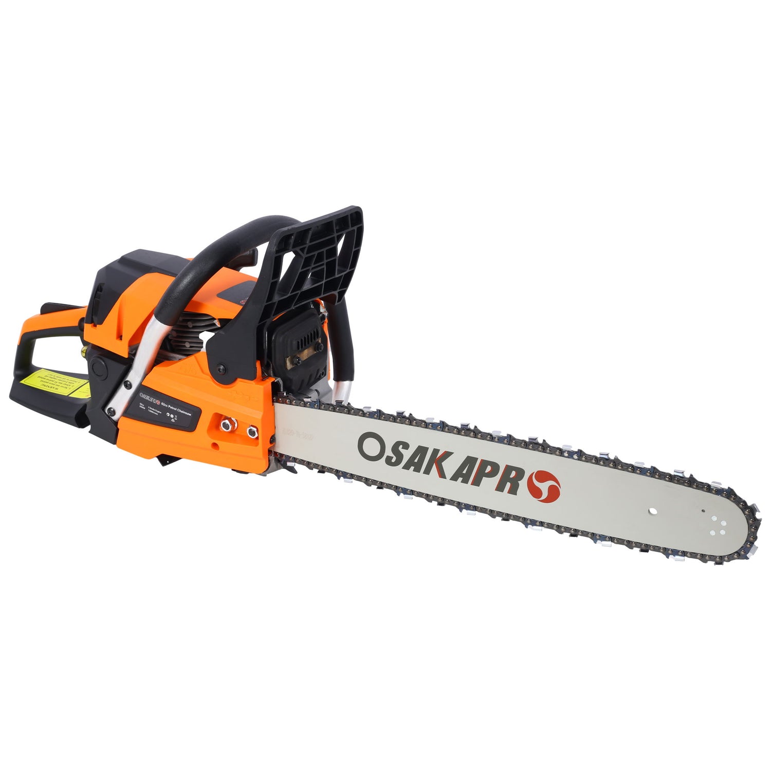 62Cc Gas Powered Chainsaw 2 Cycle Handheld Cordless Chain Saw Aluminium 18&quot; And 20&quot; Guide Bar - Orange