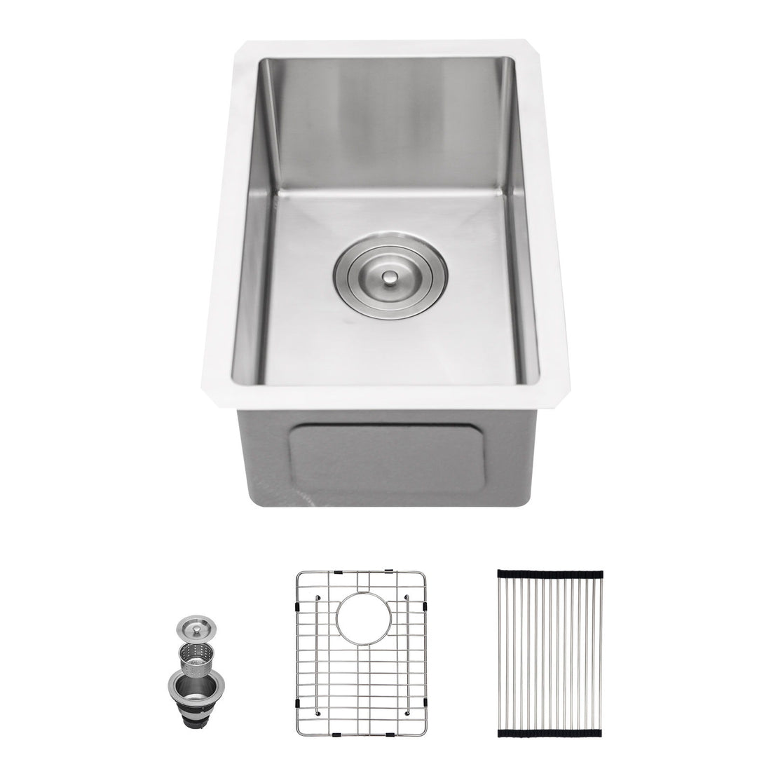 12&quot; Undermount Kitchen Sink, Deep Single Bowl - Brushed Nickel