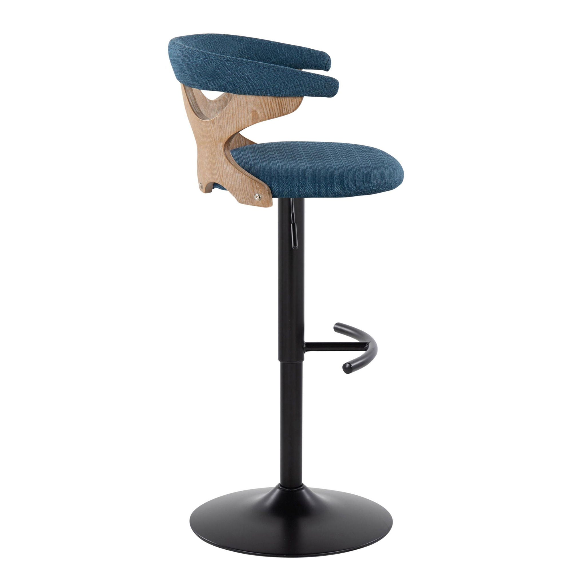Gardenia - Contemporary Adjustable Barstool &amp; Swivel With Rounded T Footrest (Set of 2)