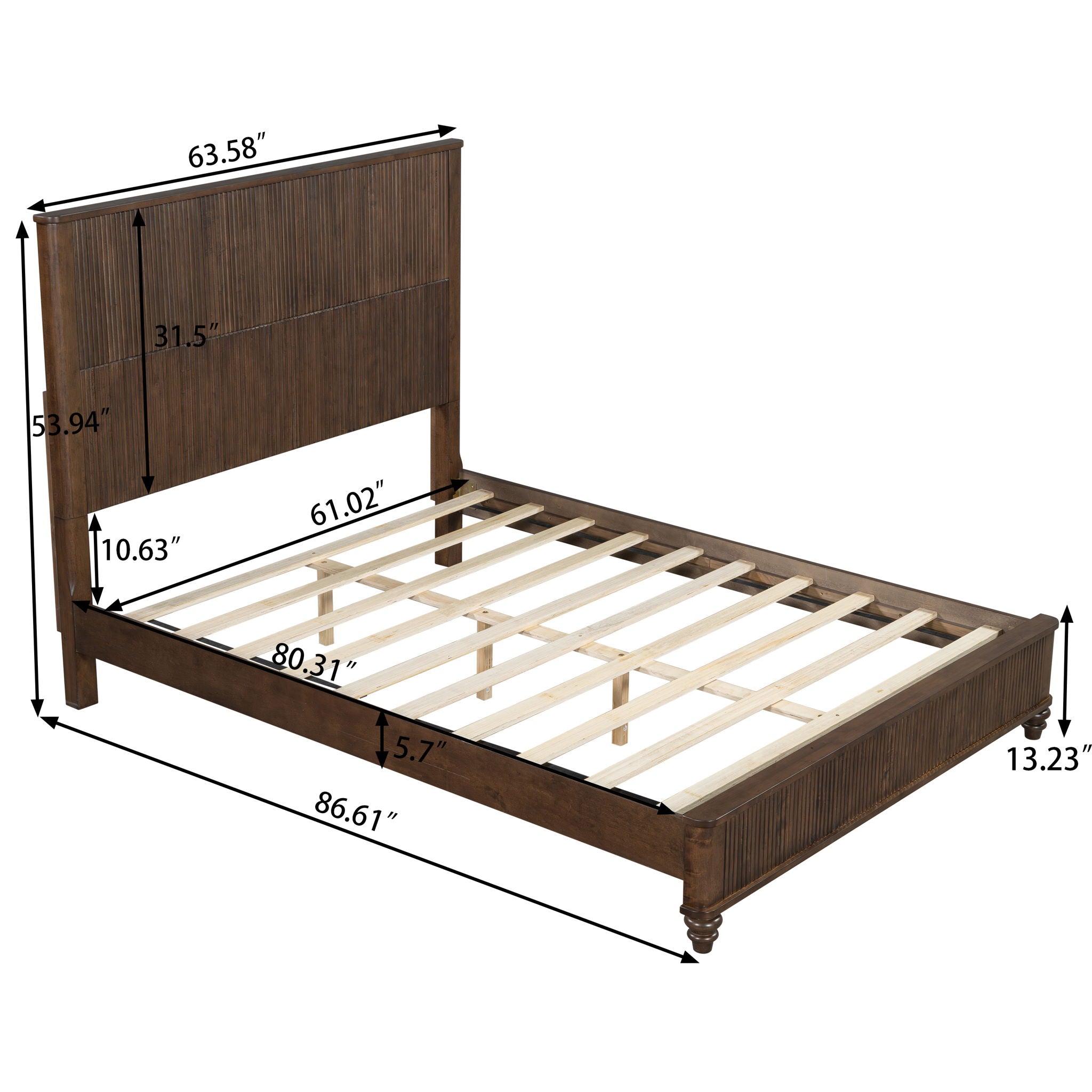 Platform Bed Frame &amp; Tall Headboard