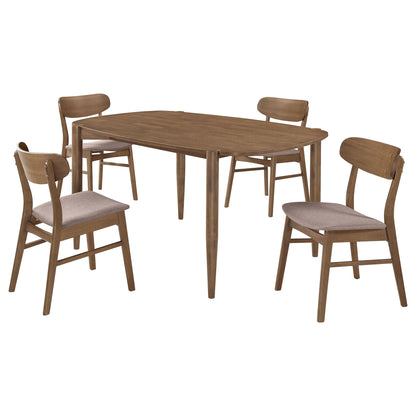Whisten - Dining Set With Rounded Tabletop And Upholstered Chairs