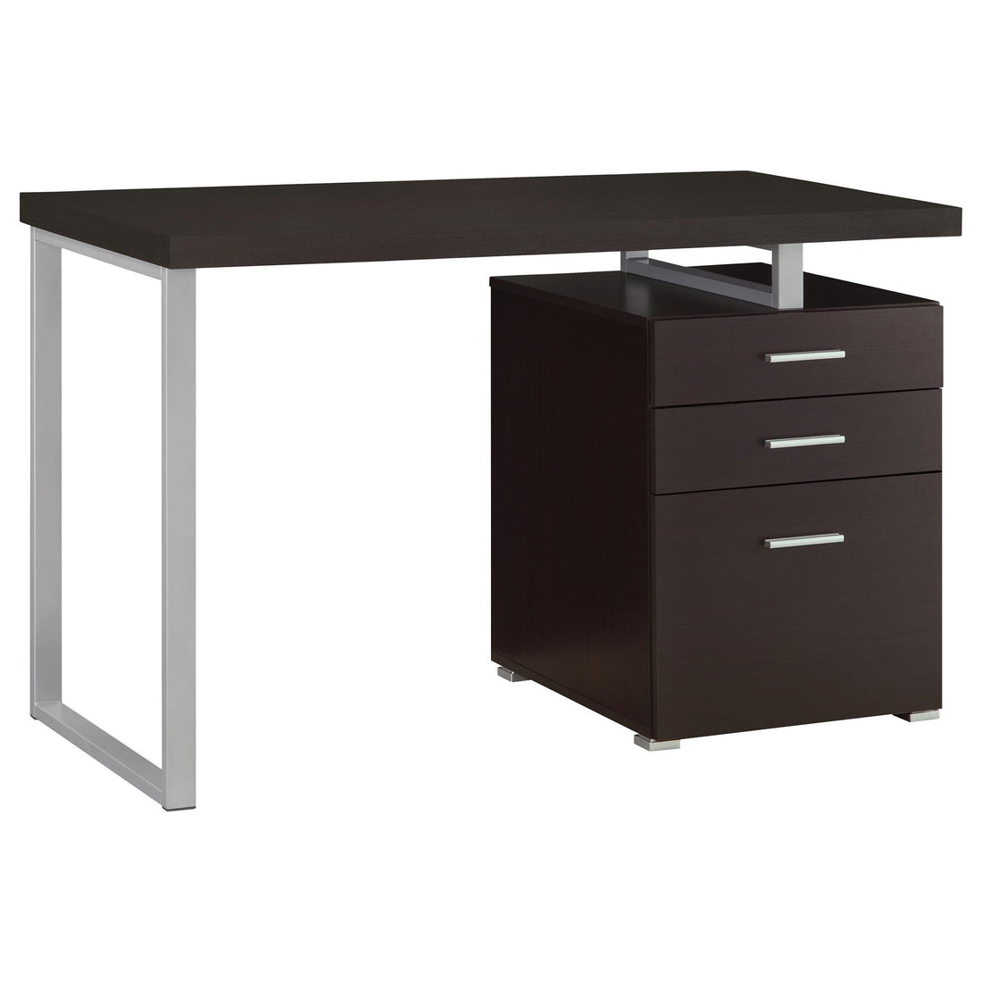 3 Drawer Reversible Office Desk - Cappuccino