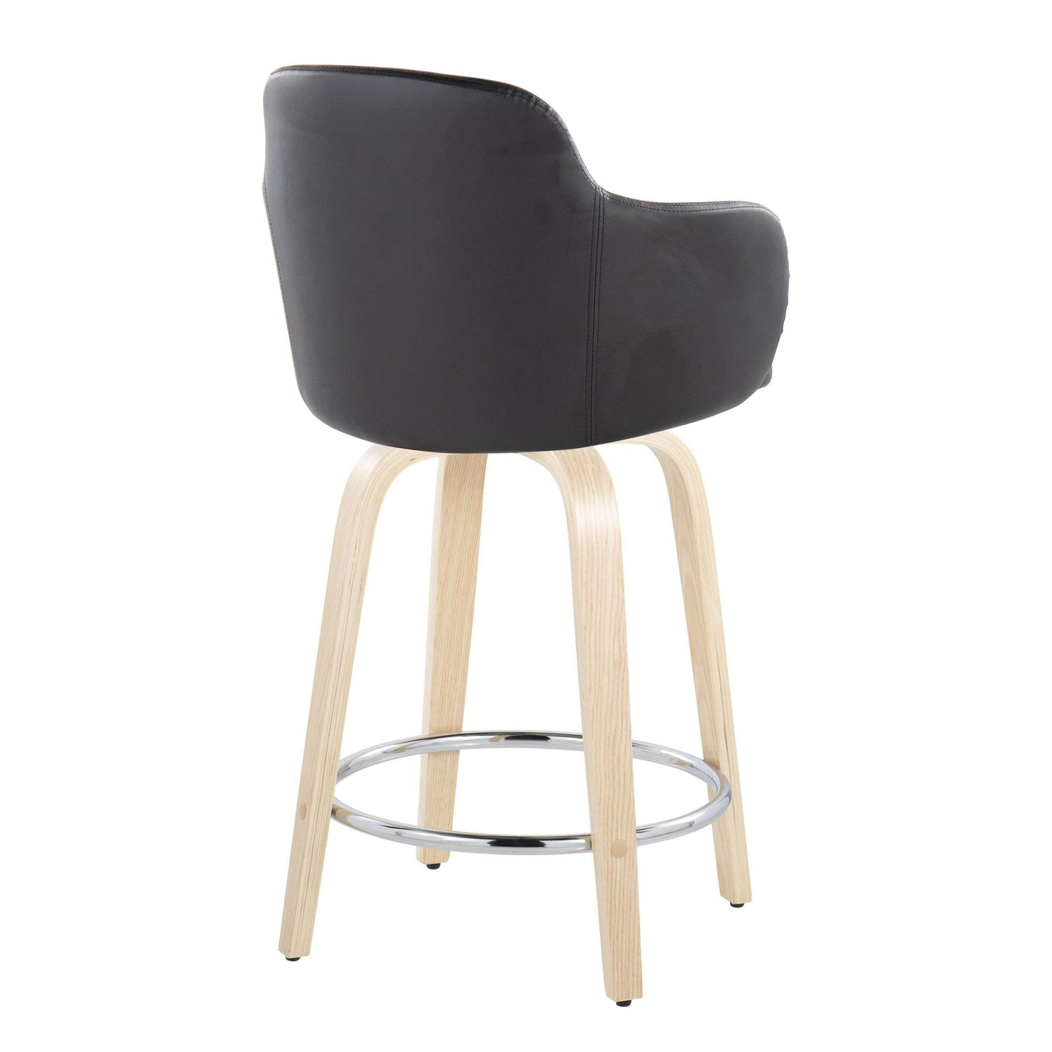 Boyne - Contemporary Fixed Height Counter Stool &amp; Swivel With Round Footrest (Set of 2)