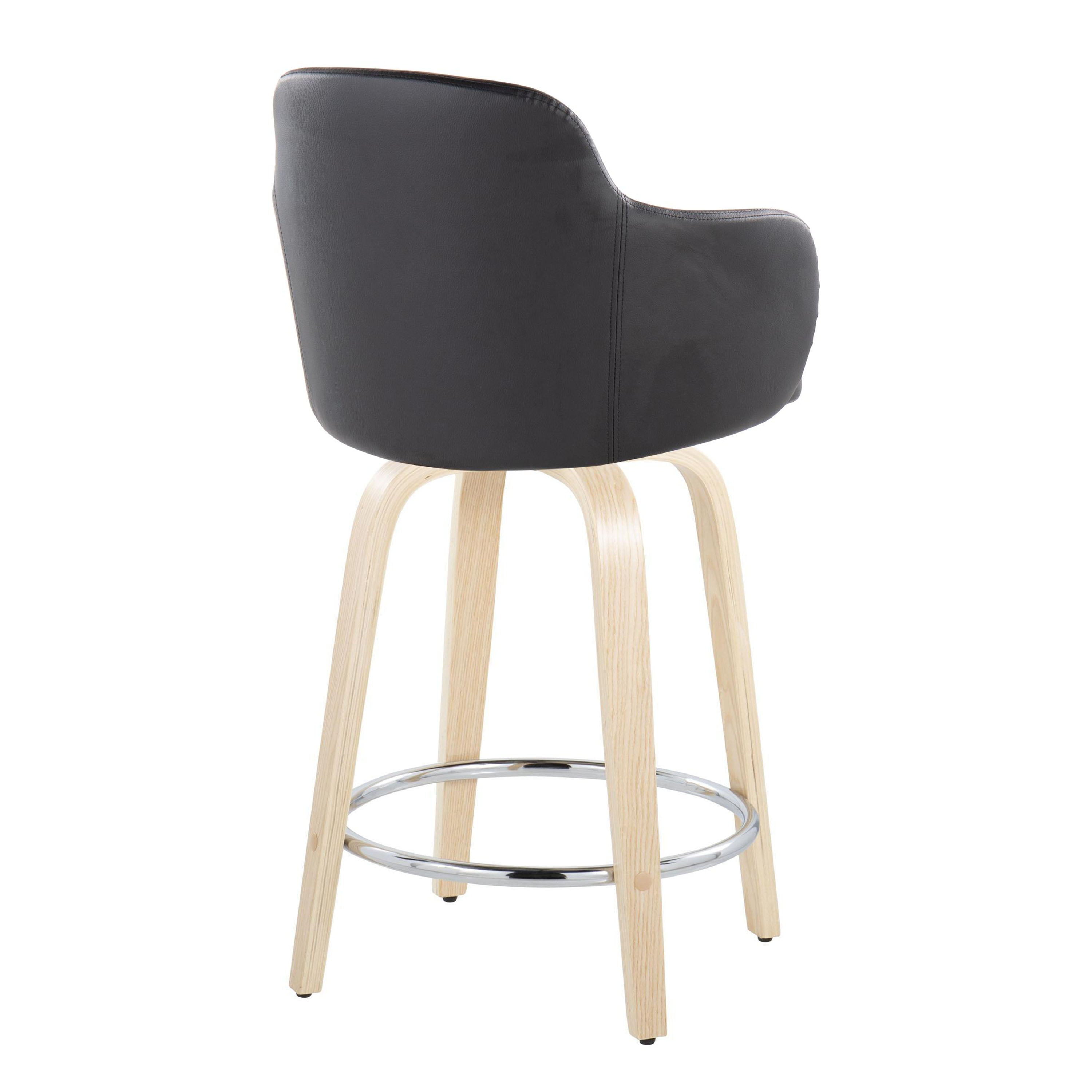 Boyne - Contemporary Fixed Height Counter Stool &amp; Swivel With Round Footrest (Set of 2)