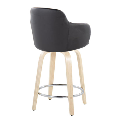 Boyne - Contemporary Fixed Height Counter Stool &amp; Swivel With Round Footrest (Set of 2)