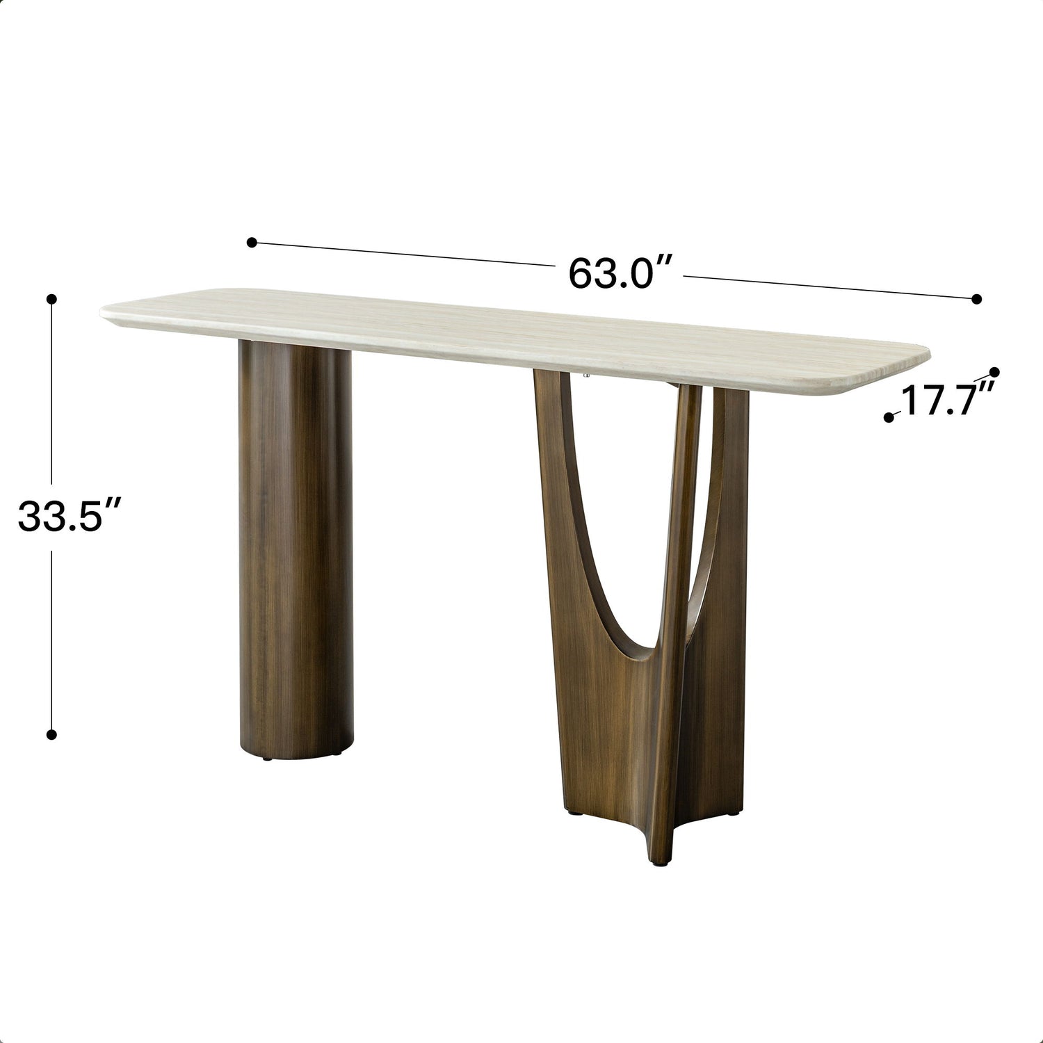 Console Table - Antique Bronze / Beige