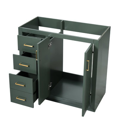 Retro Style Bathroom Vanity, 3 Drawers &amp; Soft Closing Doors