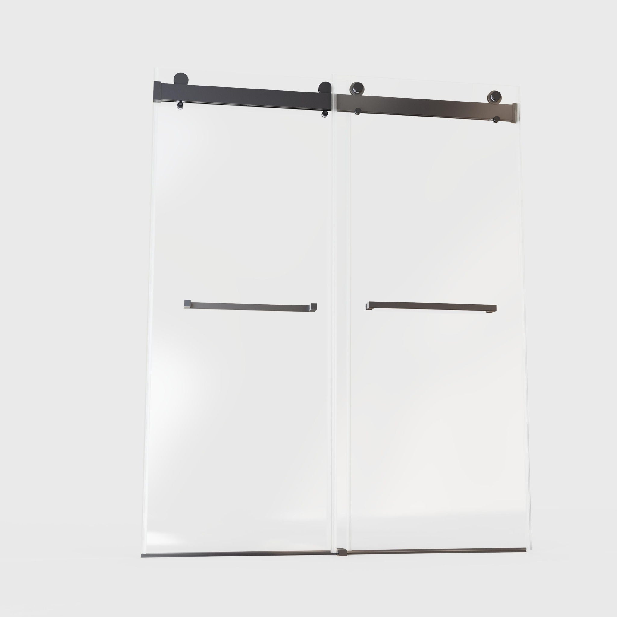 Frameless Double Sliding Soft-Close Shower Door, 3 / 8&quot; (10Mm) Thick SGCC Tempered Glass Door, Matte