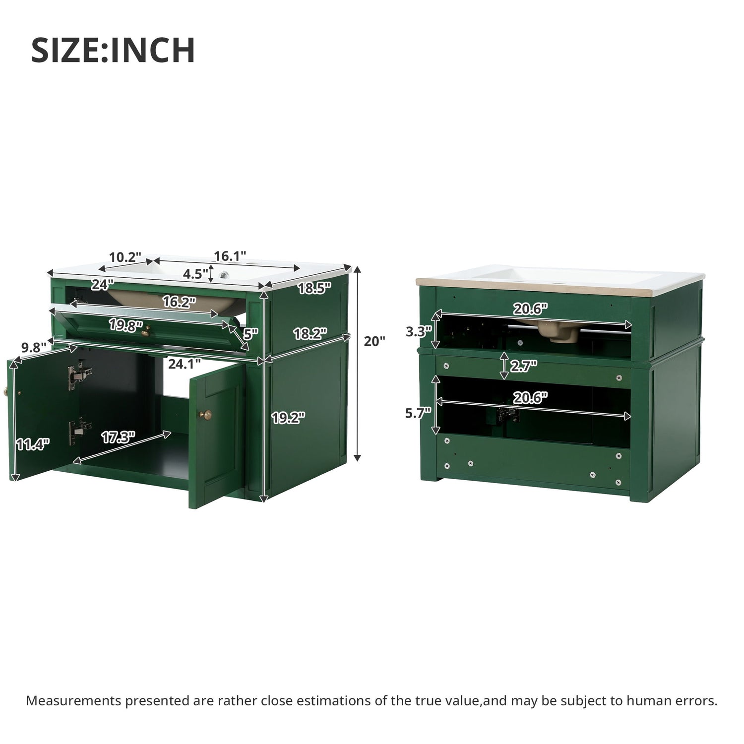 Wall Mounted Bathroom Vanity With Tip Out Drawer And Open Back Design