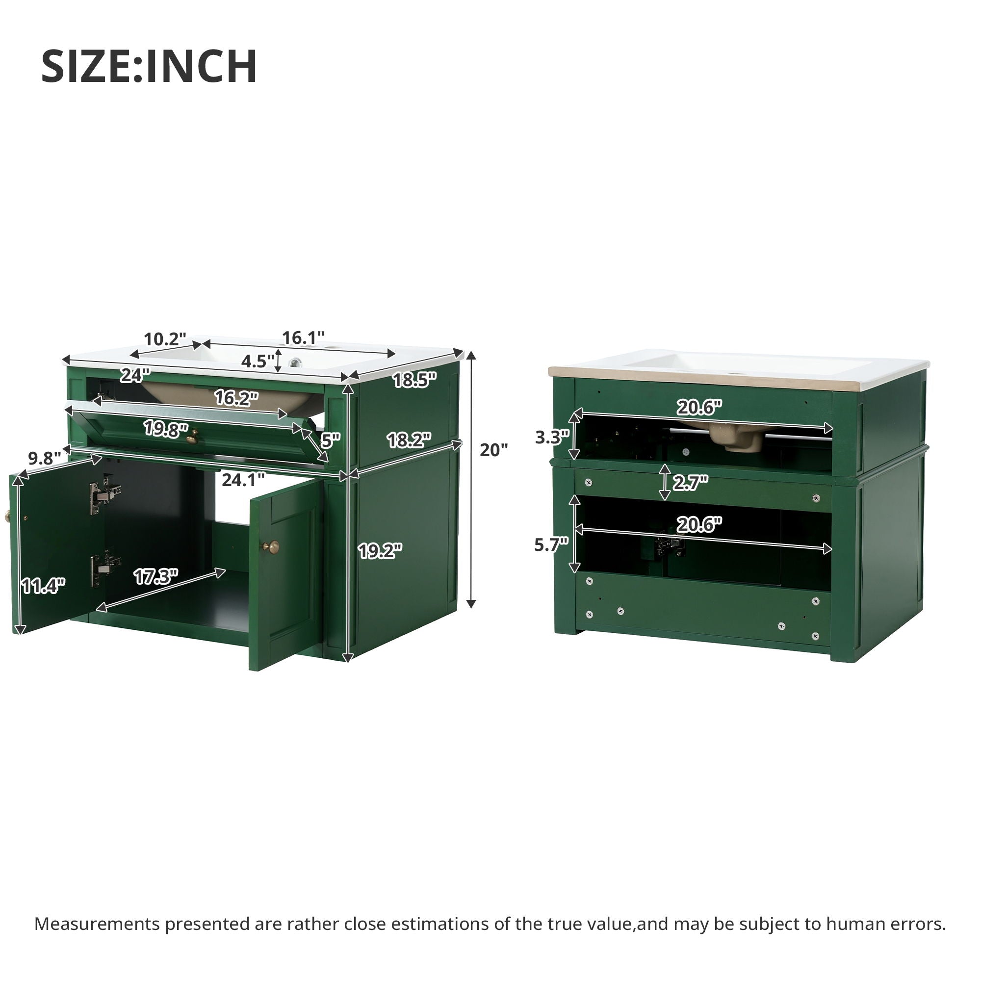 Wall Mounted Bathroom Vanity With Tip Out Drawer And Open Back Design