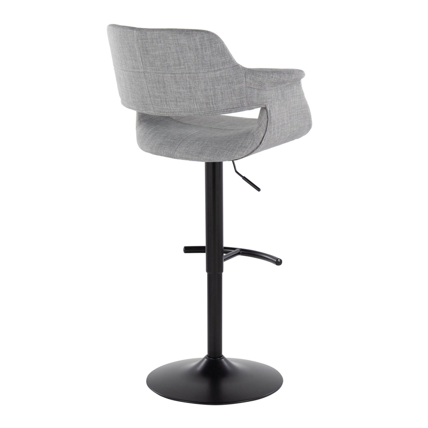 Vintage Flair - Mid Century Modern Adjustable Barstool With Swivel &amp; Rounded T Footrest (Set of 2)