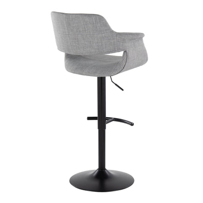 Vintage Flair - Mid Century Modern Adjustable Barstool With Swivel &amp; Rounded T Footrest (Set of 2)