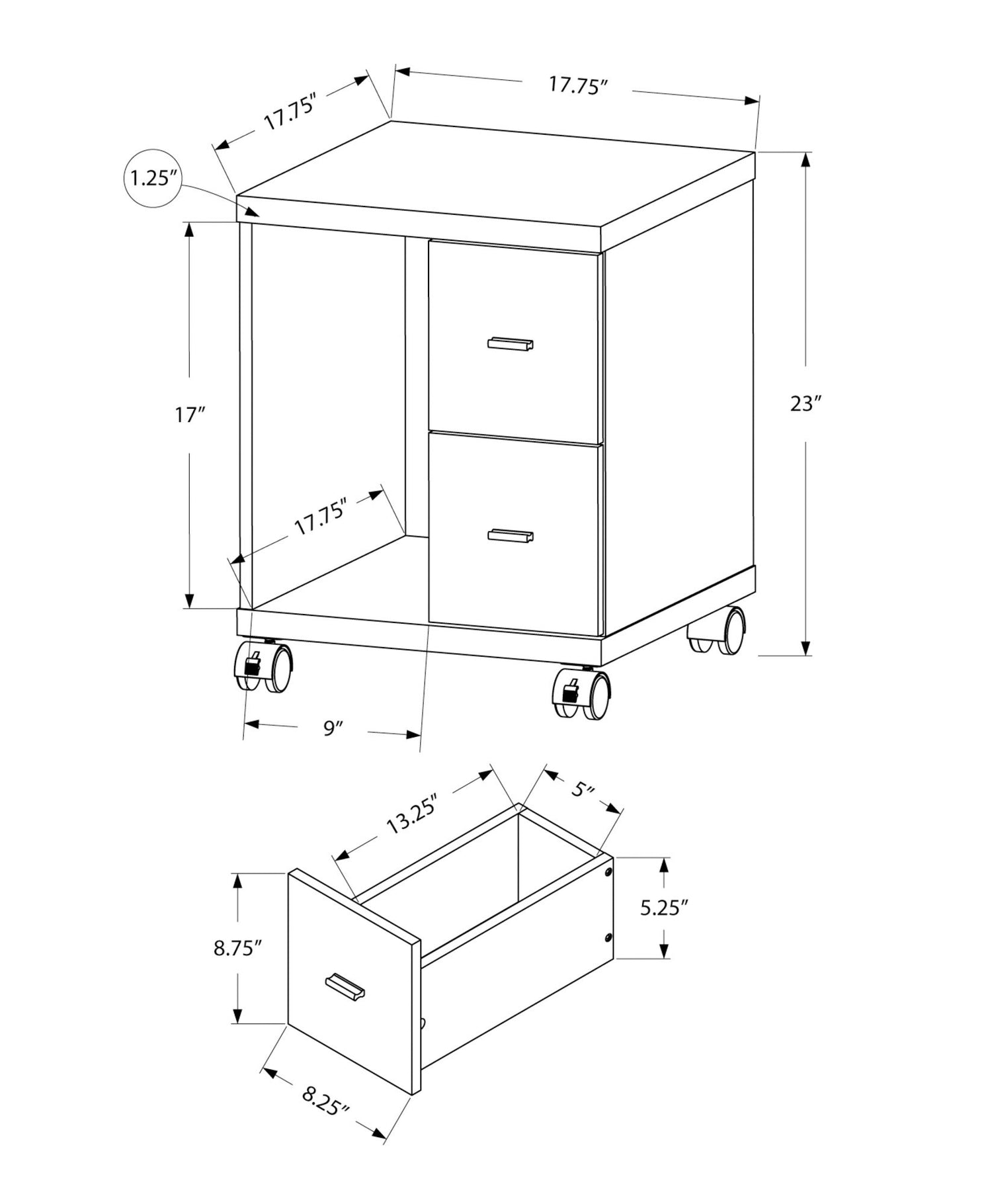 Office, File Cabinet, Printer Cart, Rolling File Cabinet, Mobile, Storage, Contemporary &amp; Modern