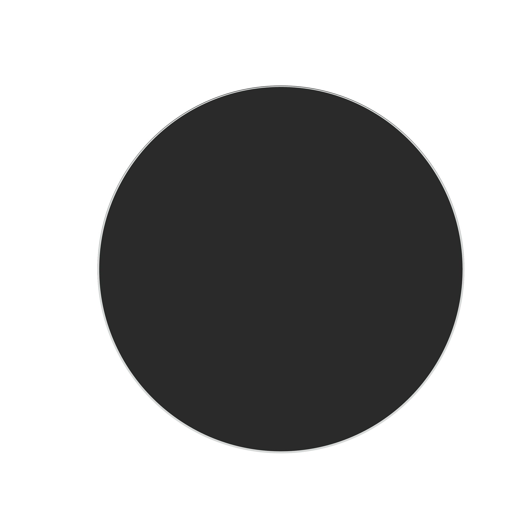 36&quot; Round Tempered Glass Table Top Black Glass 1 / 4&quot; Thick Round Polished Edge - Black