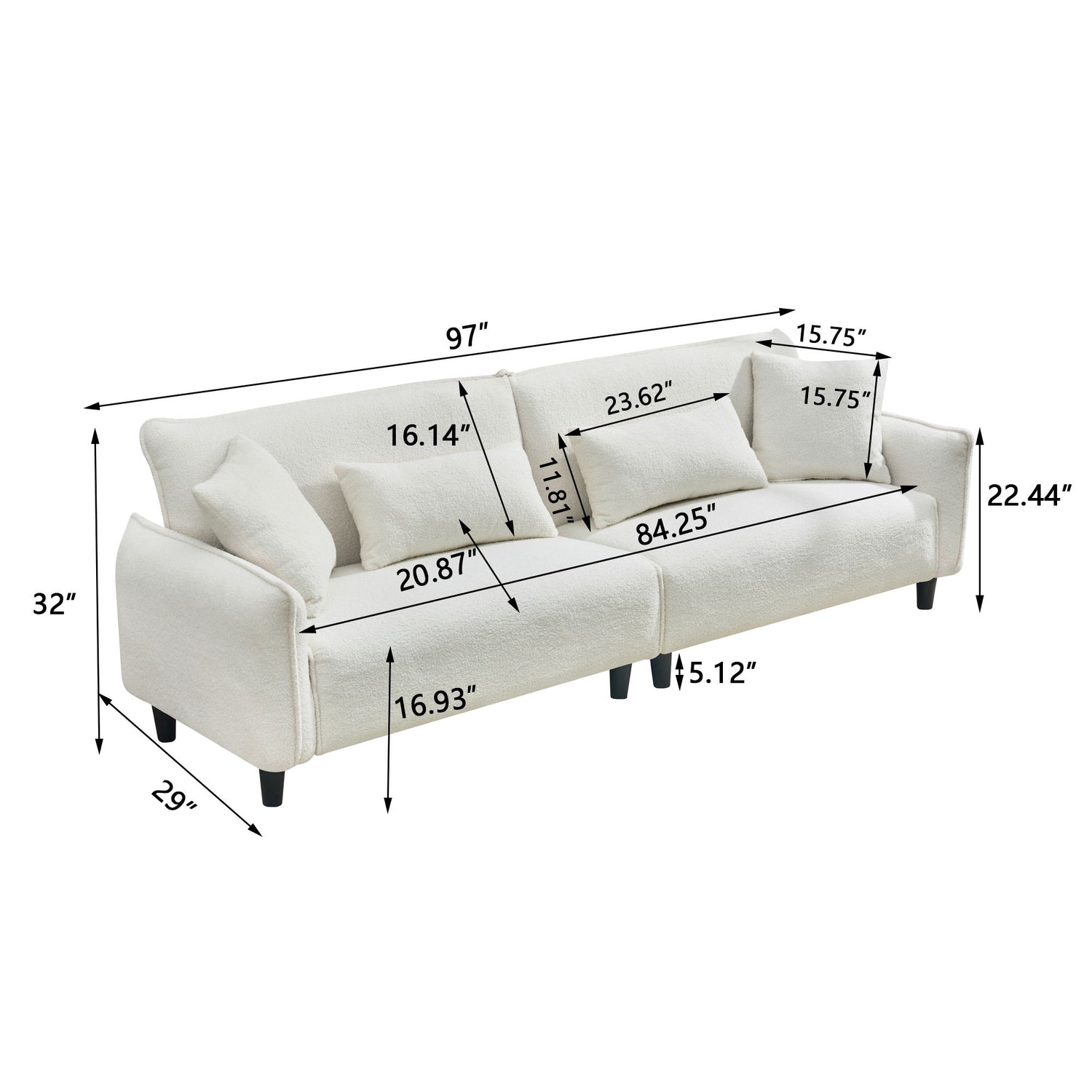 Teddy Velvet Sofa, Soft &amp; Comfortable