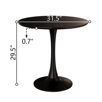 Mid Century Modern Round Dining Table With Top &amp; Pedestal Base