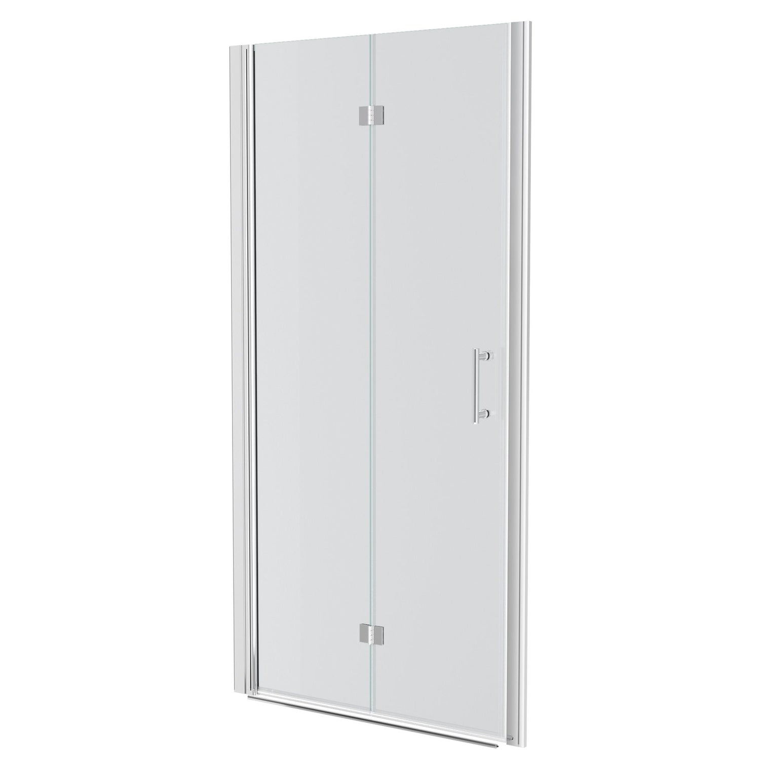 Fold Frameless Shower Door With Tempered Glass