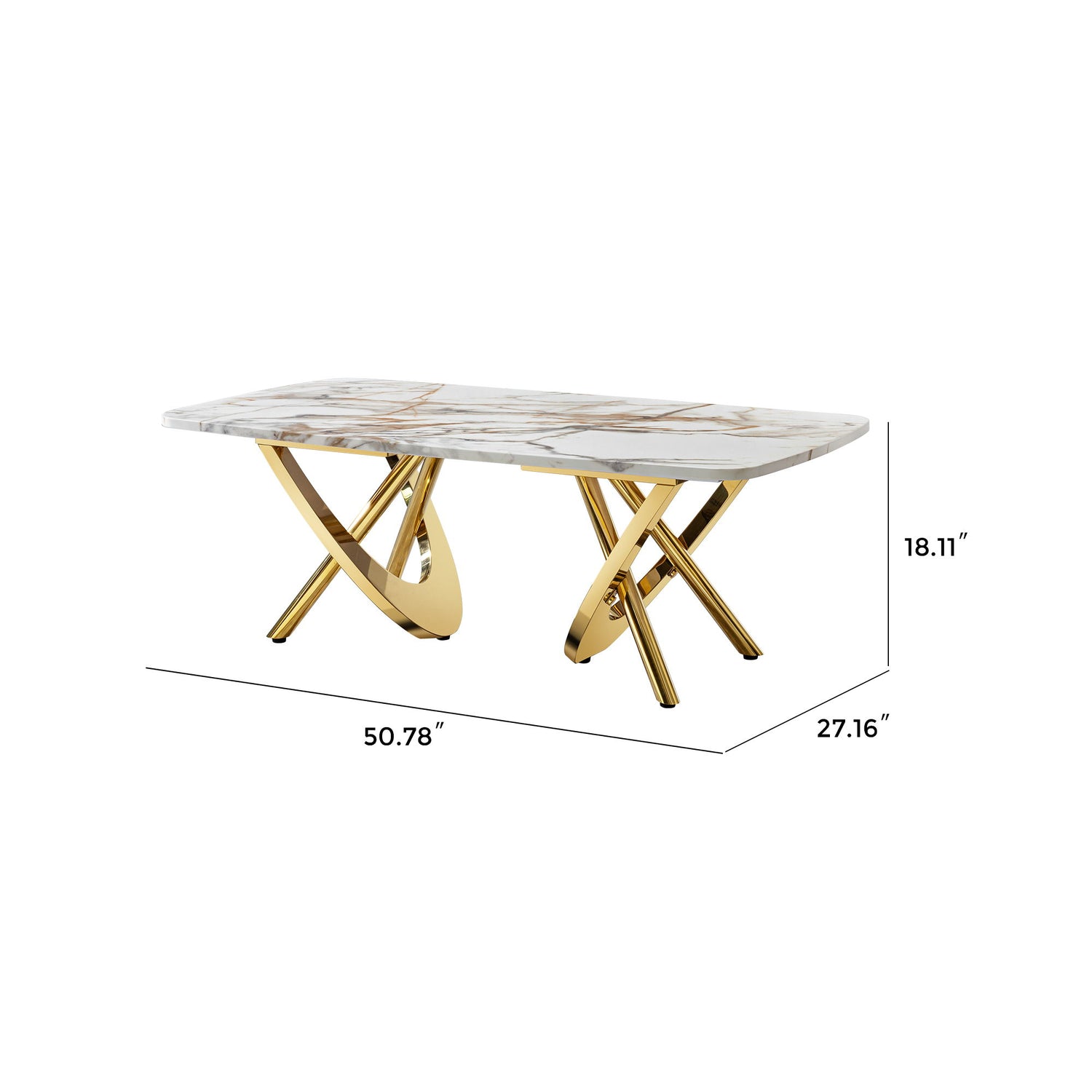 Contemporary Marble Pattern Top Table With Stainless Steel Base