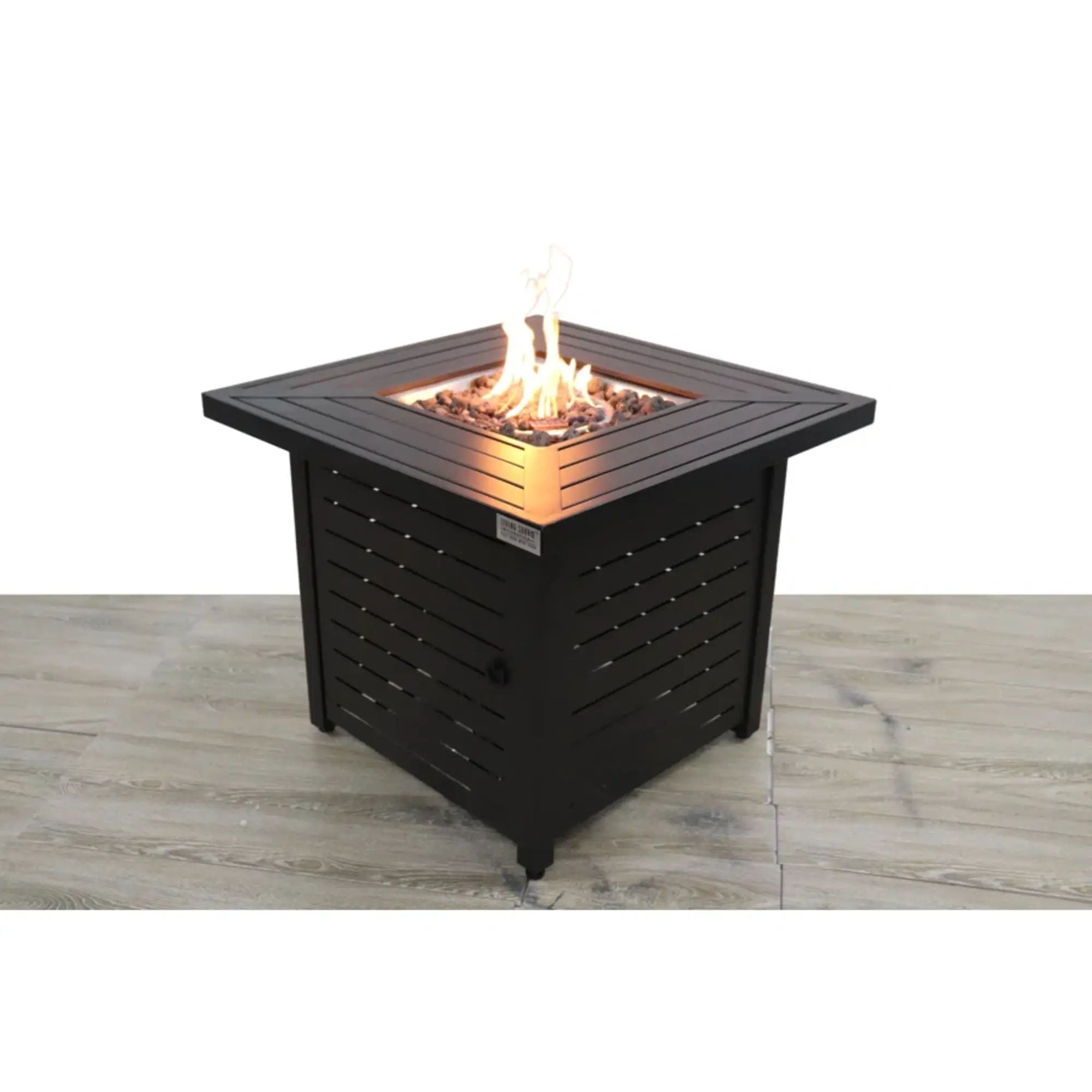 Propane &amp; Gas Fire Pit Table - Black