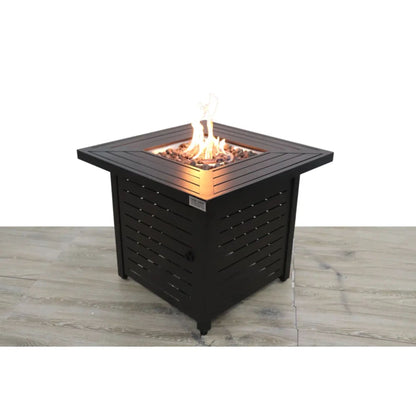 Propane &amp; Gas Fire Pit Table - Black