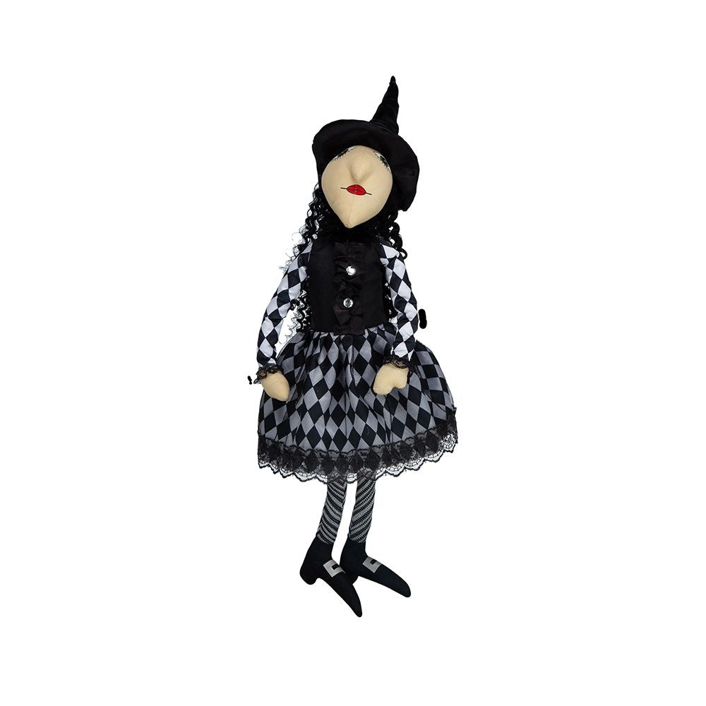 Halloween Sitting Witch Decor - Black