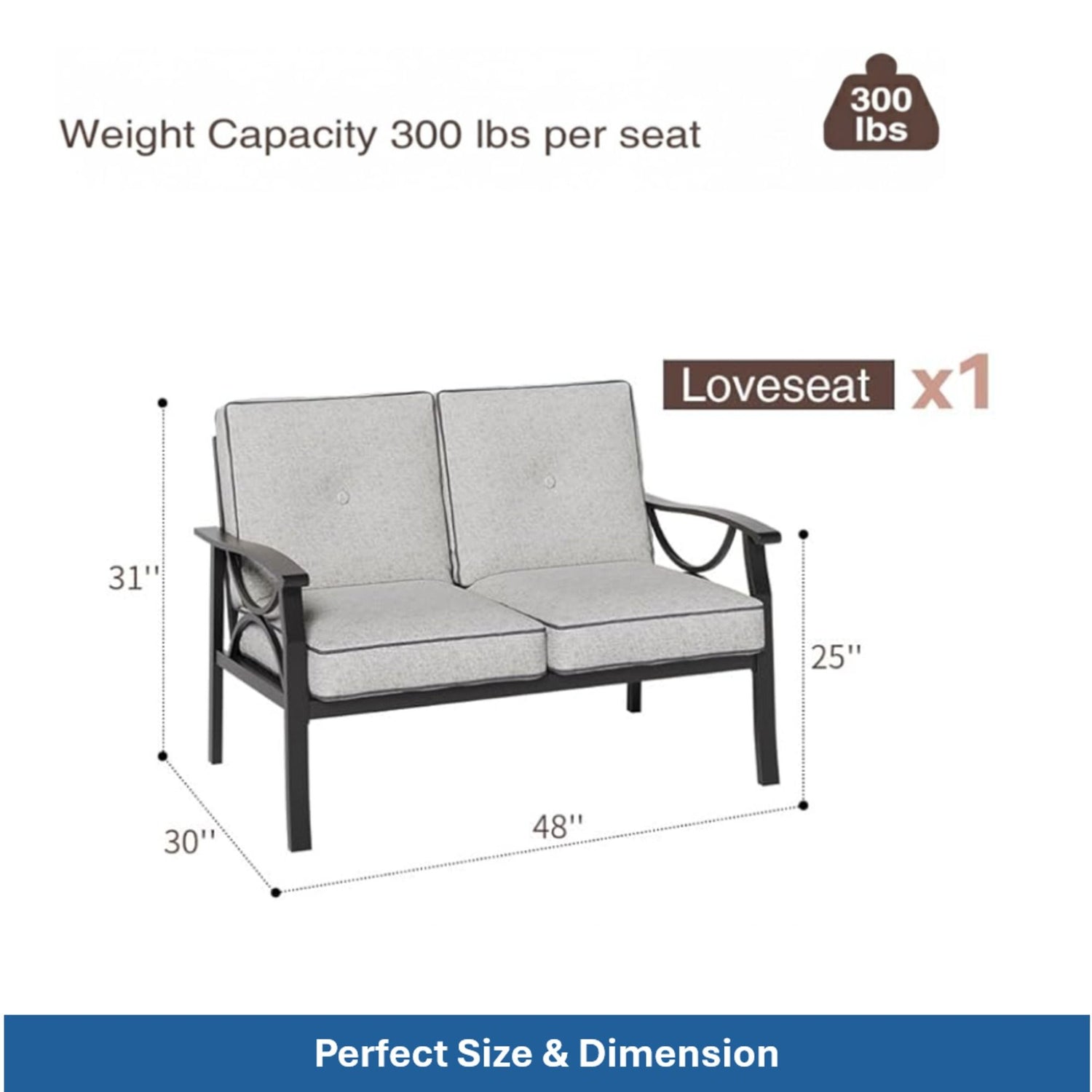 Patio Furniture Set &amp; Coffee Table And Cushions For Backyard