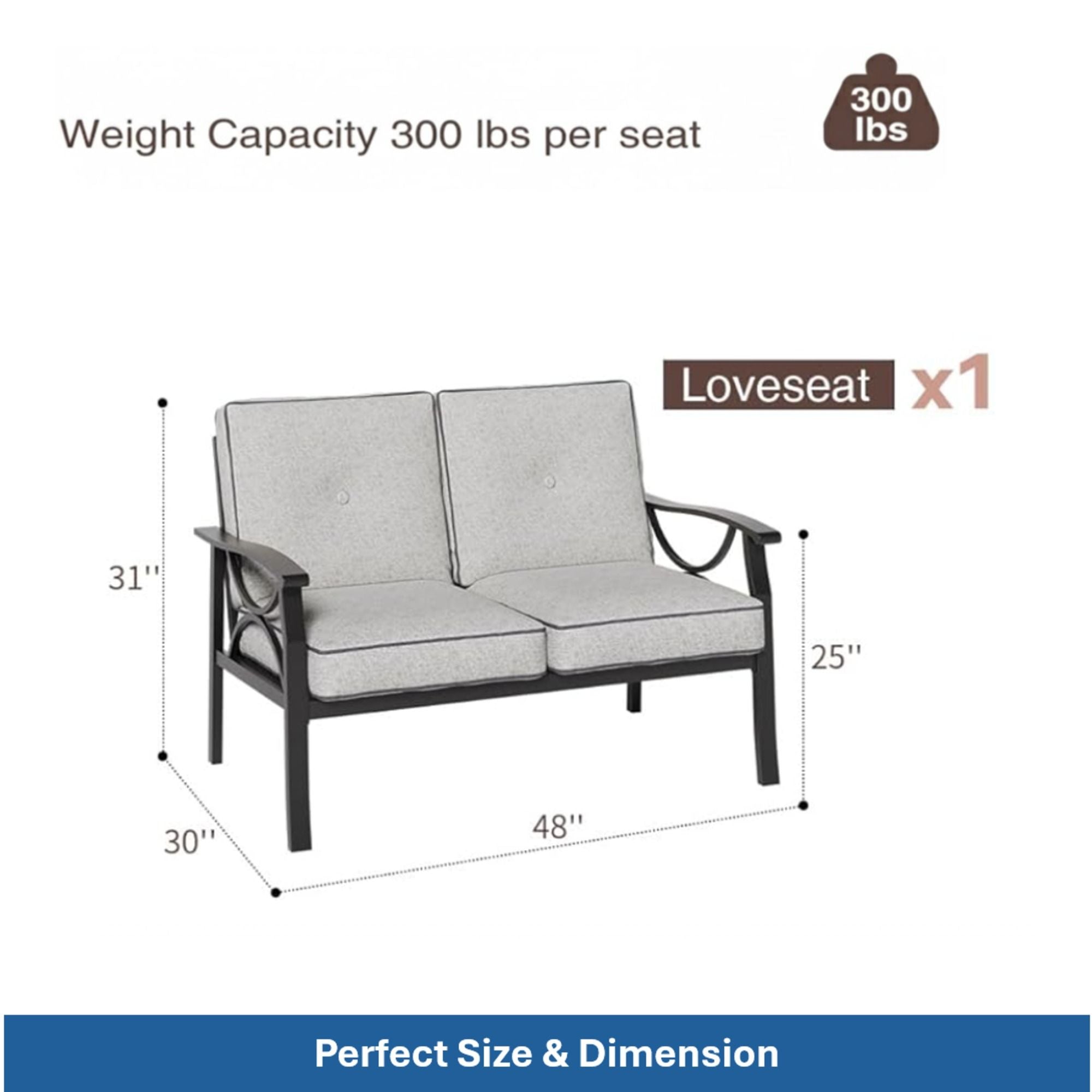 Patio Furniture Set &amp; Coffee Table And Cushions For Backyard