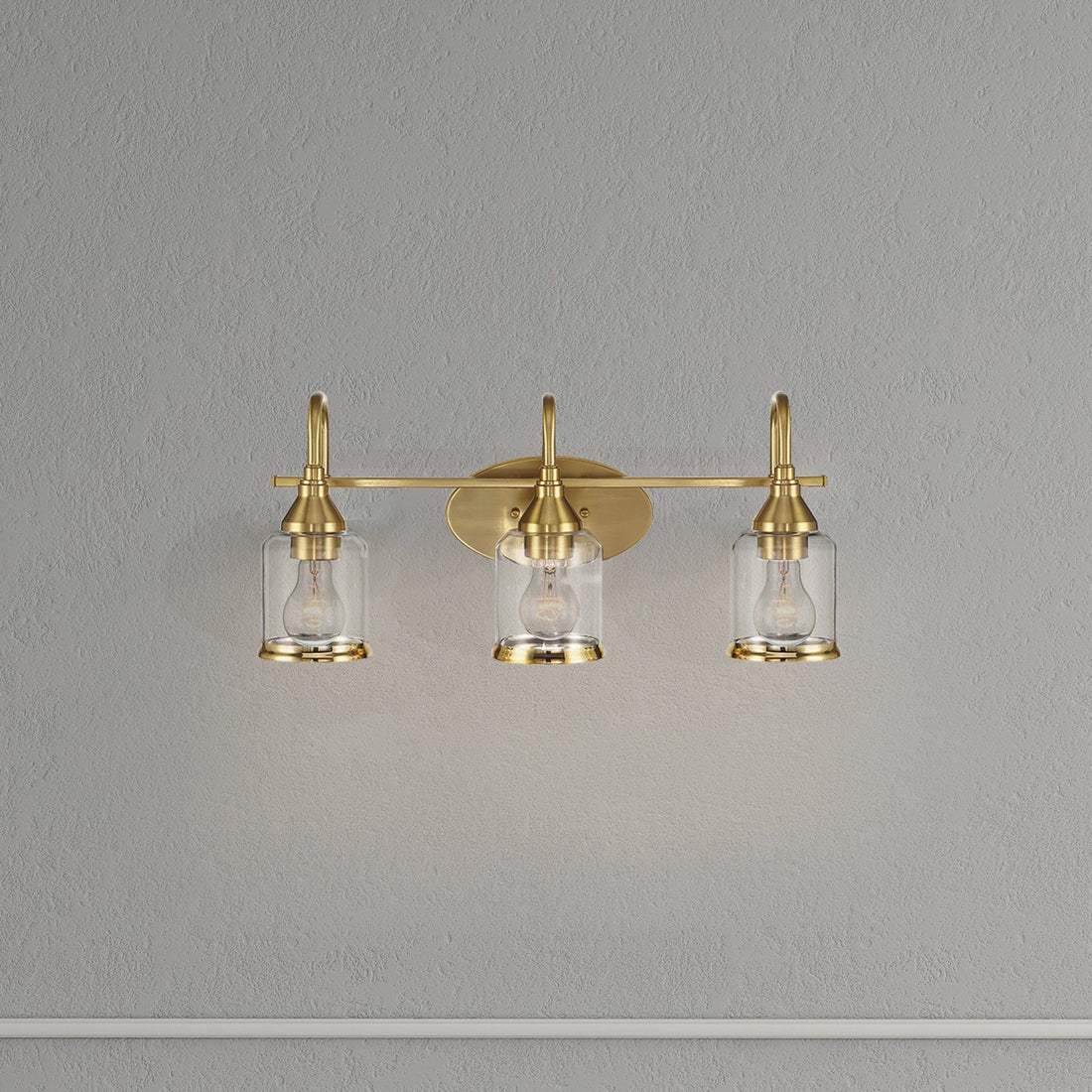 Twilight - 3 Lights Brush Contemporary Vanity Light - Clear / Gold
