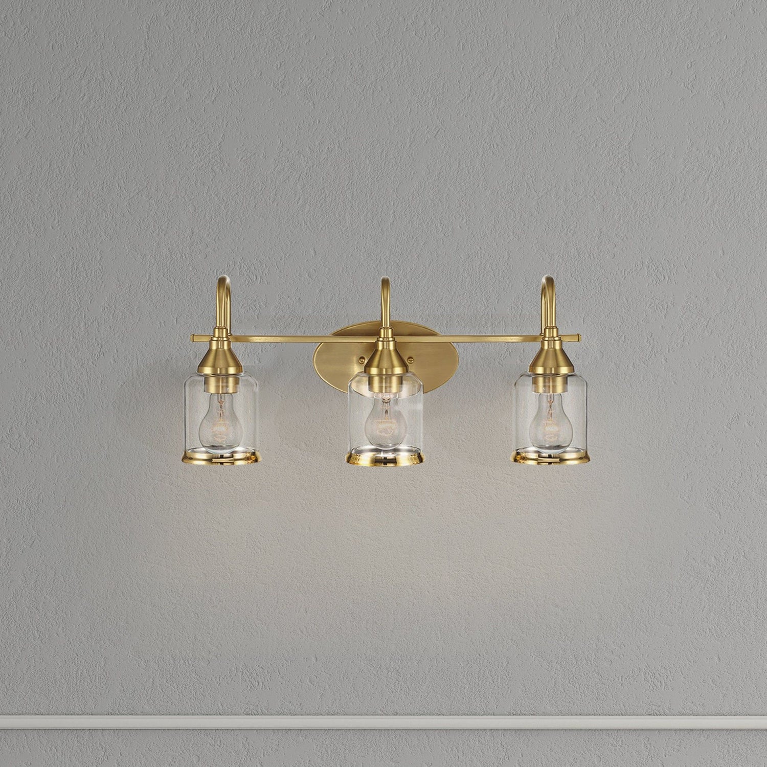 Twilight - 3 Lights Brush Contemporary Vanity Light - Clear / Gold