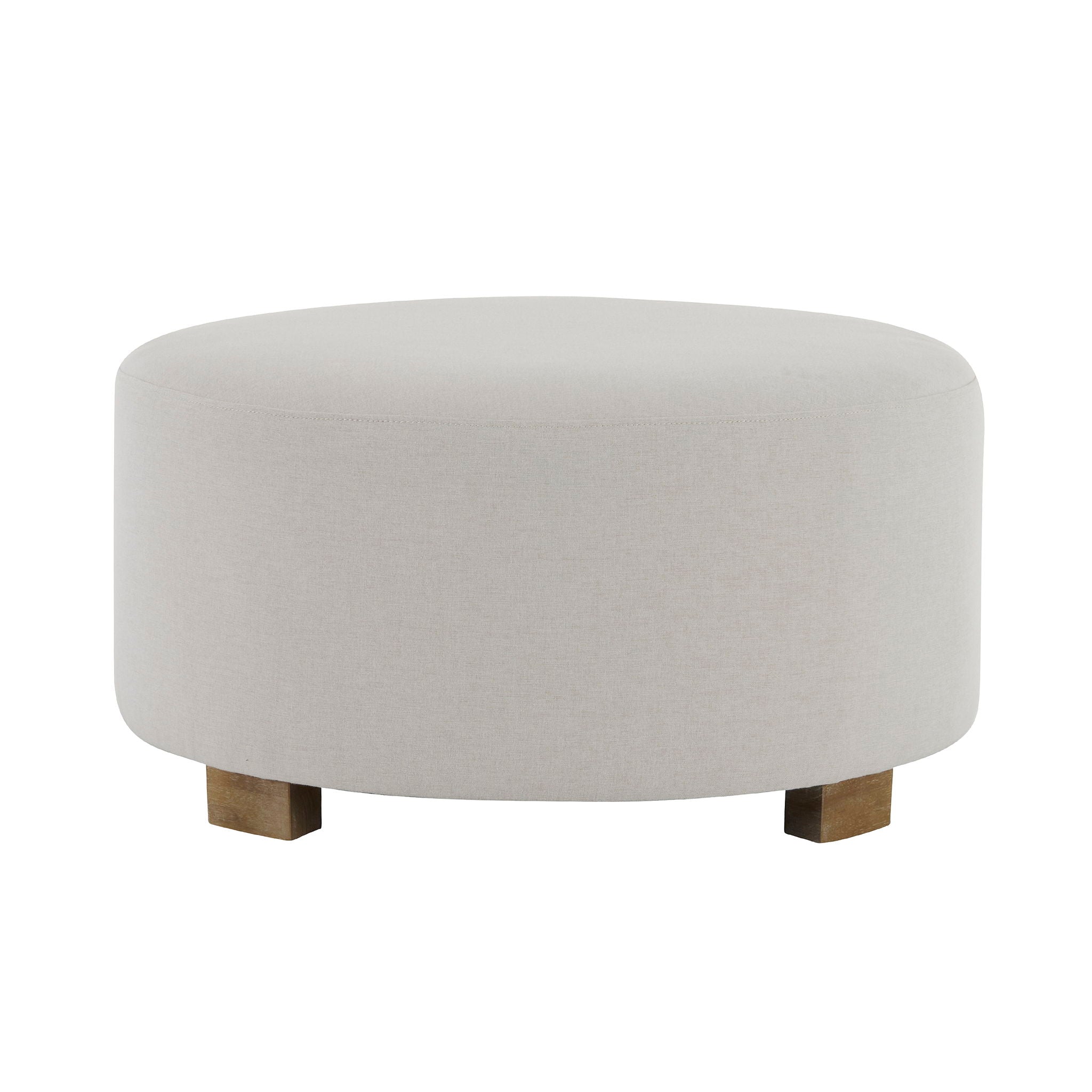 Round Ottoman, Minimalist Footstool - White