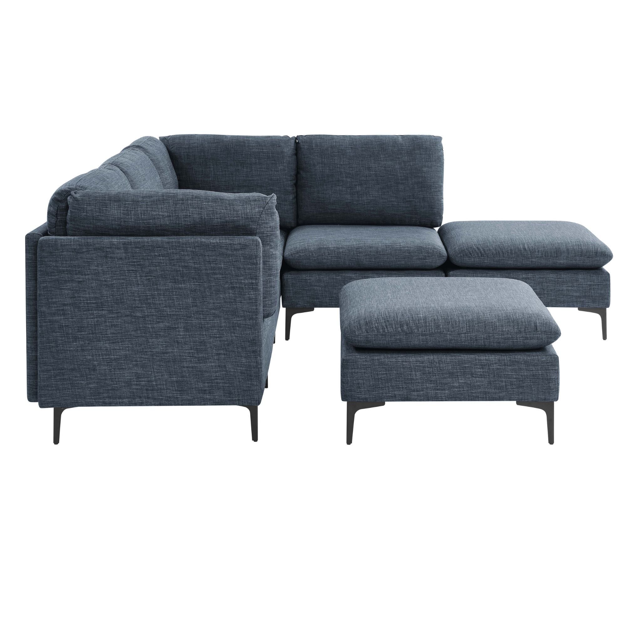 Upholstered Modular Sectional &amp; Tall Legs