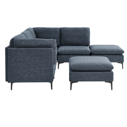 Upholstered Modular Sectional &amp; Tall Legs