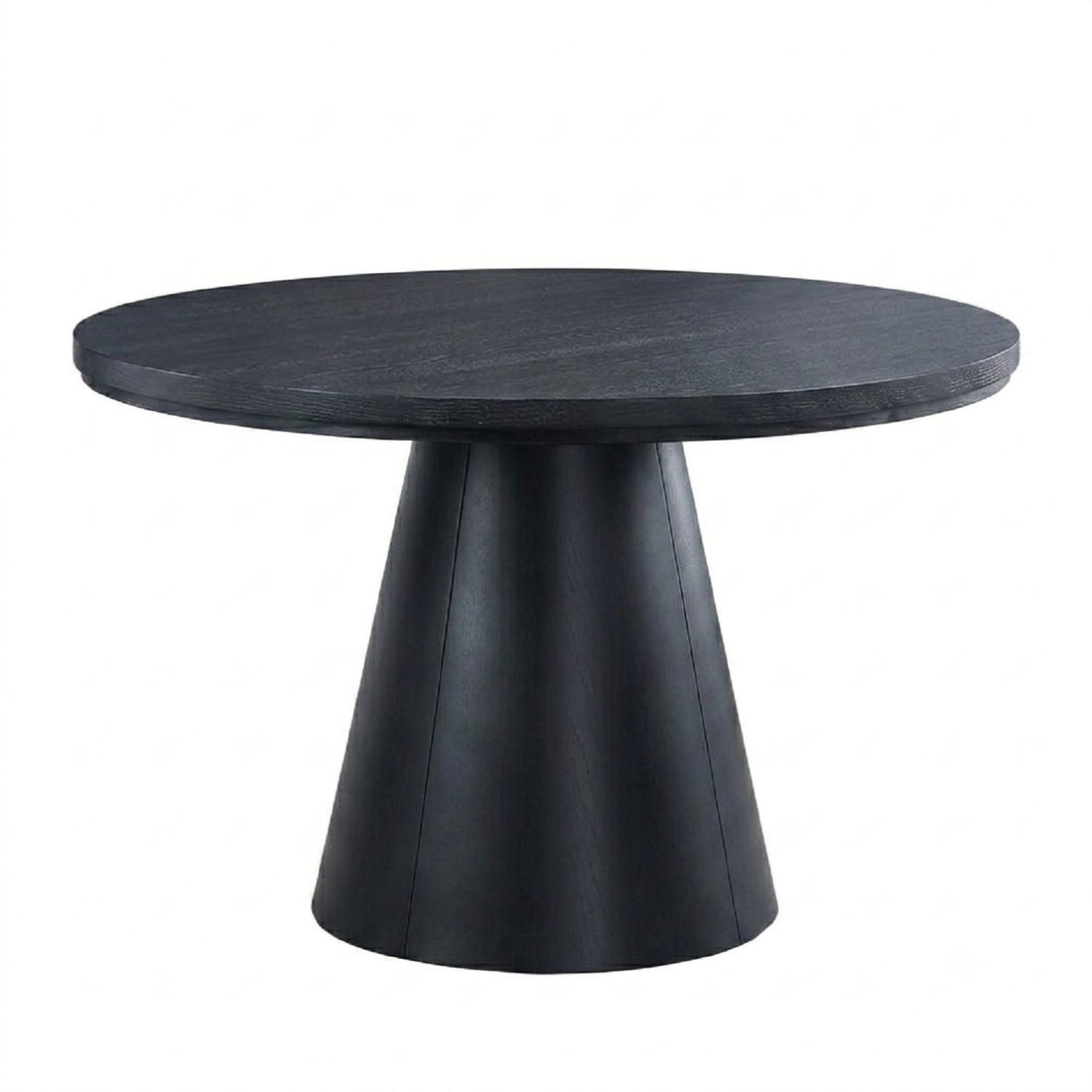Round Dining Table With Cone Shaped Base - Black