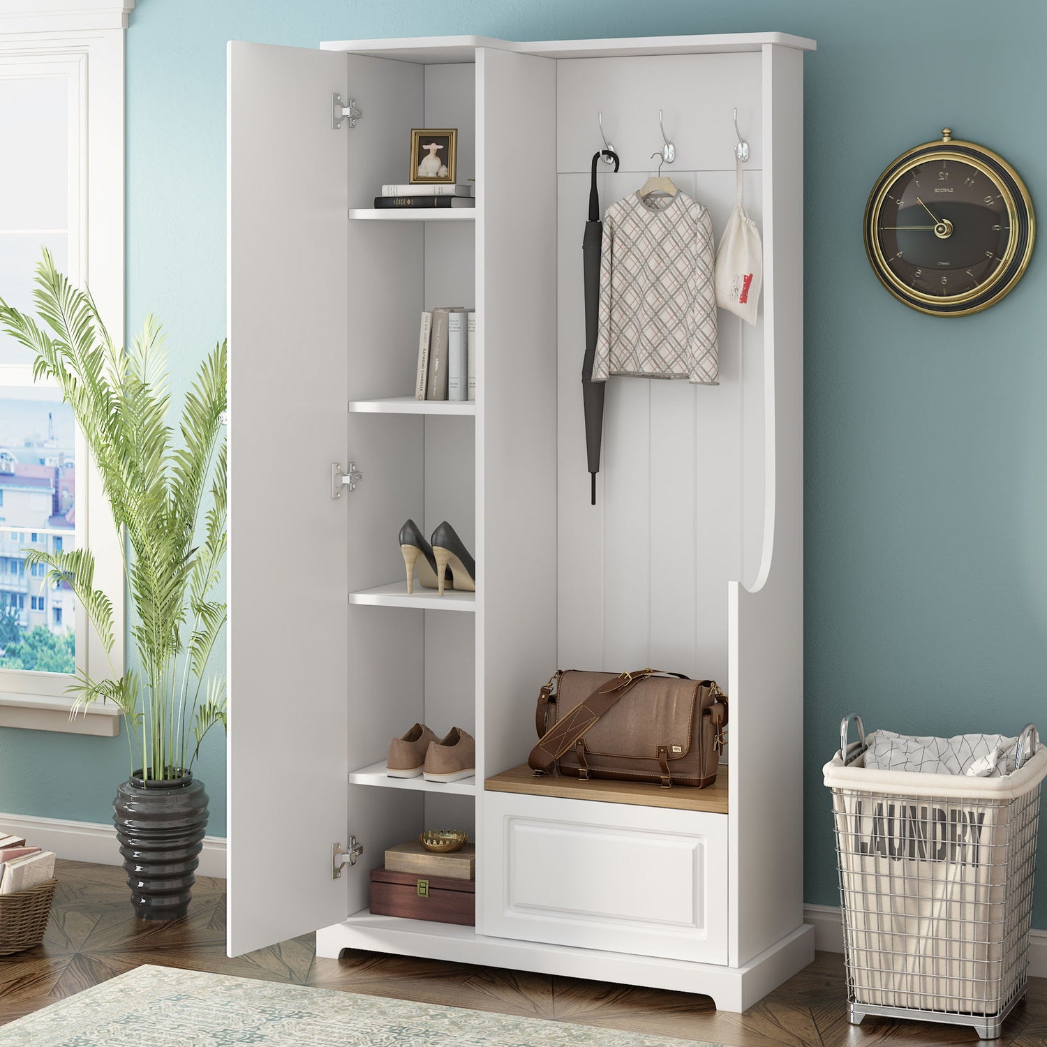 Hall Tree With Flip Up Bench
