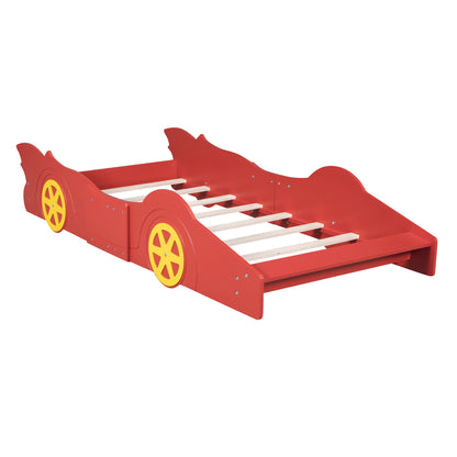 Race Car Shaped Platform Bed &amp; Wheels