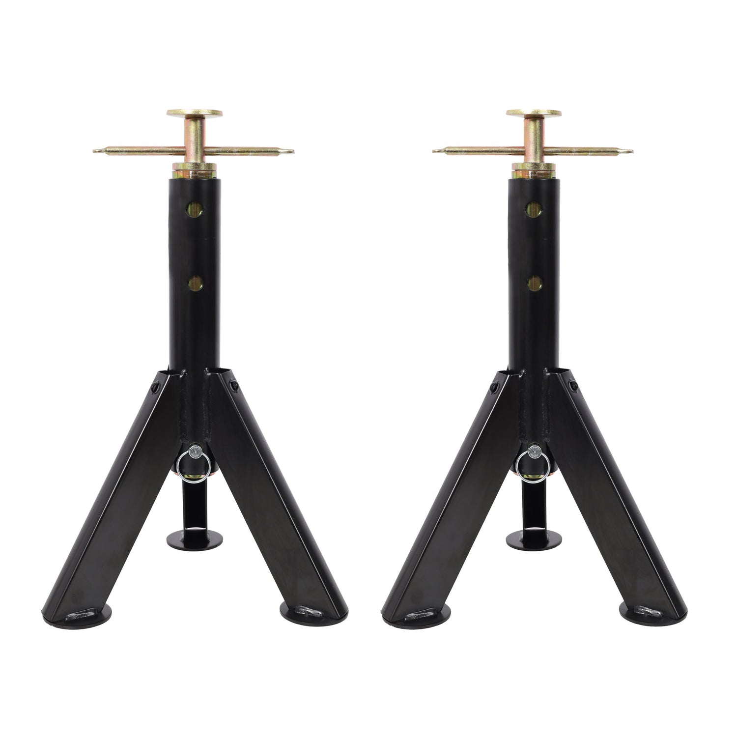 RV Adjustable Telescoping Stabilizer Jack Stand Supports Stabilizer, 16" To 30" (Set of 2) - Black