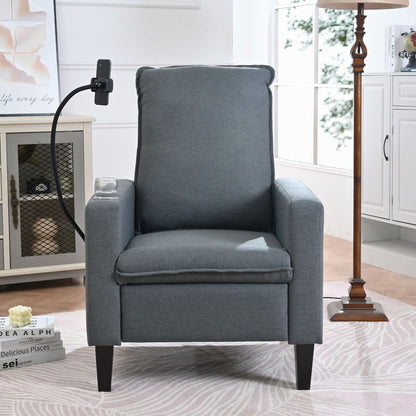 Recliner Chairs For Adults, Adjustable Recliner Sofa With Mobile Phone Holder &amp; Cup Holder, Modern Reclining Chairs Fabric Push Back Recliner Chairs For Living Room, Bedroom