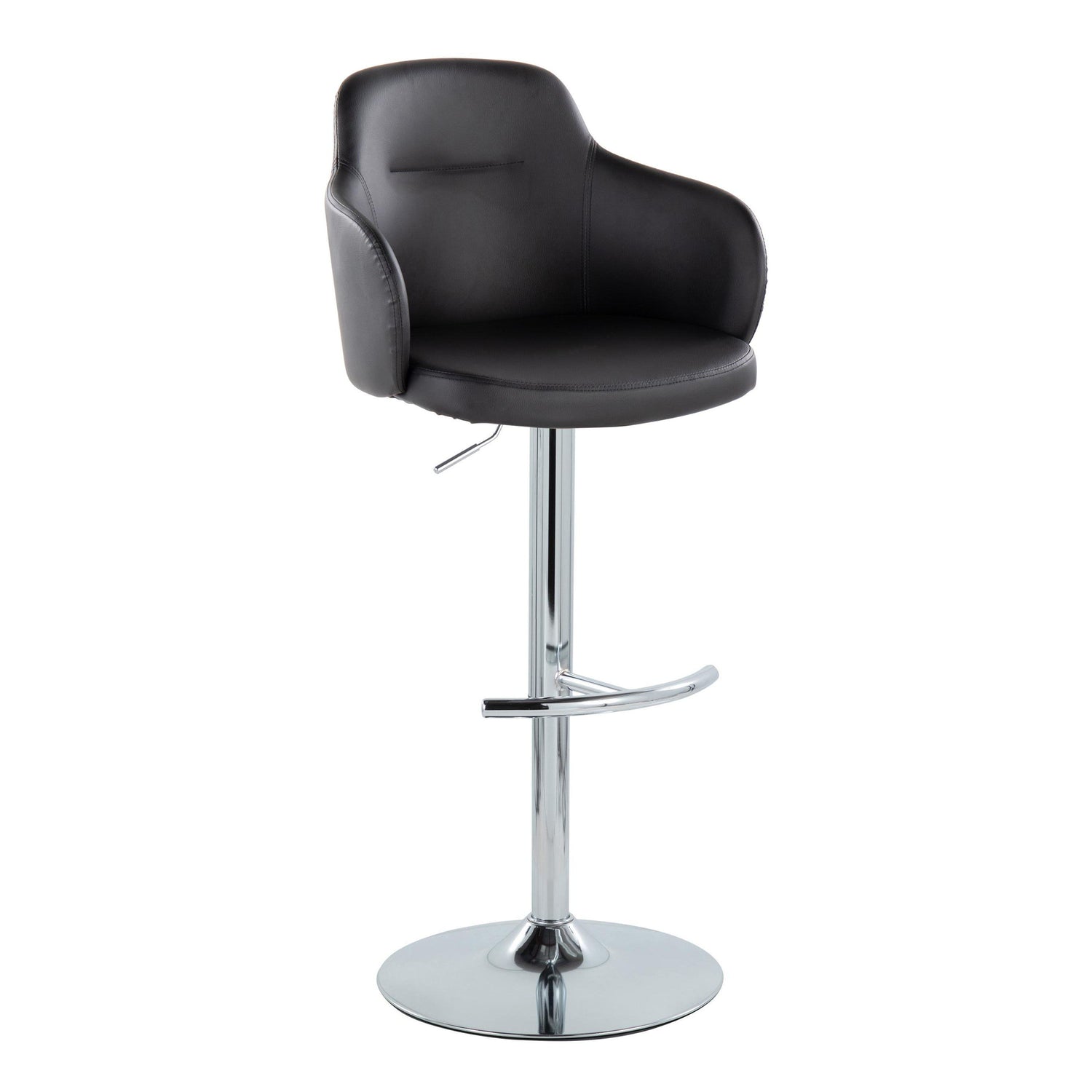 Boyne - Contemporary Adjustable Barstool With Swivel &amp; Rounded T Footrest (Set of 2)
