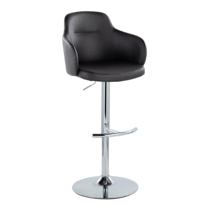 Boyne - Contemporary Adjustable Barstool With Swivel &amp; Rounded T Footrest (Set of 2)