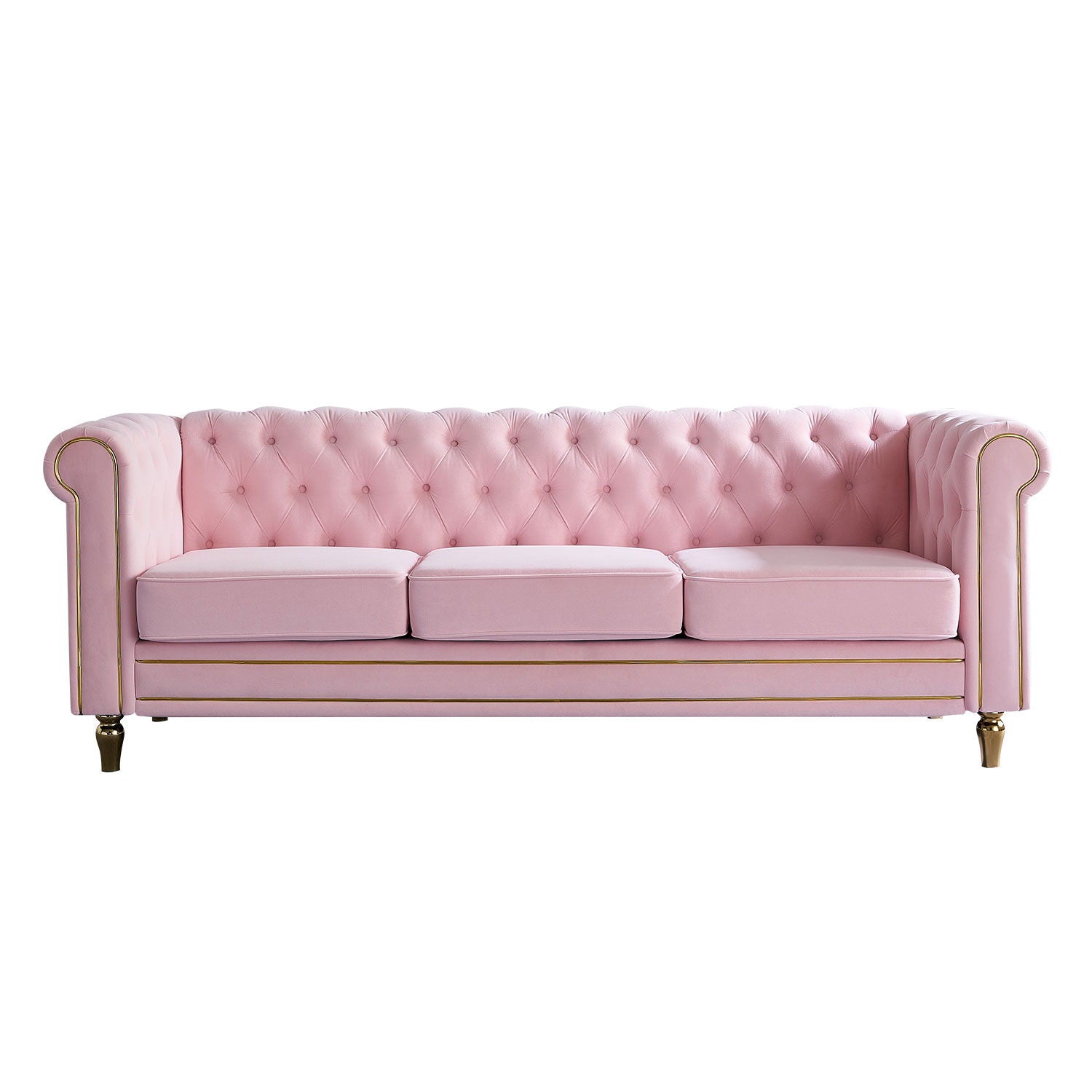 Chesterfield - Velvet Sofa 84.65&quot; For Living Room
