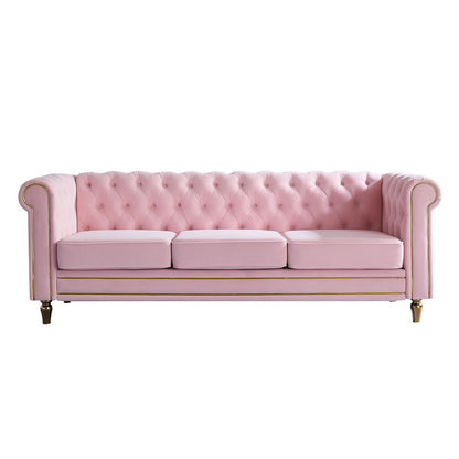 Chesterfield - Velvet Sofa 84.65&quot; For Living Room