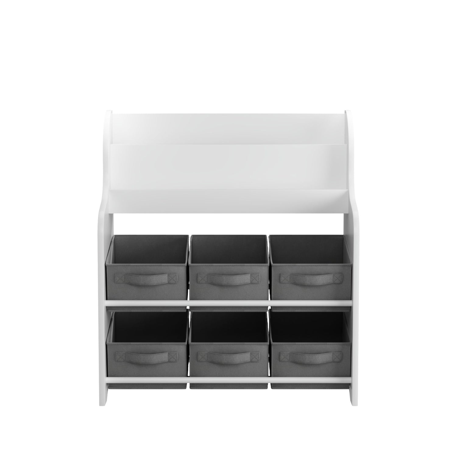 Bookshelf With 6 Storage Bins, Multi Functional Children&